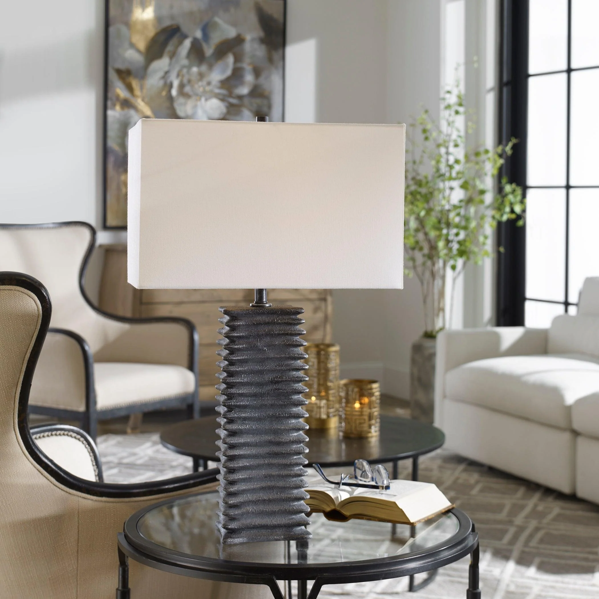 SANDERSON METALLIC CHARCOAL TABLE LAMP - Frankwebs