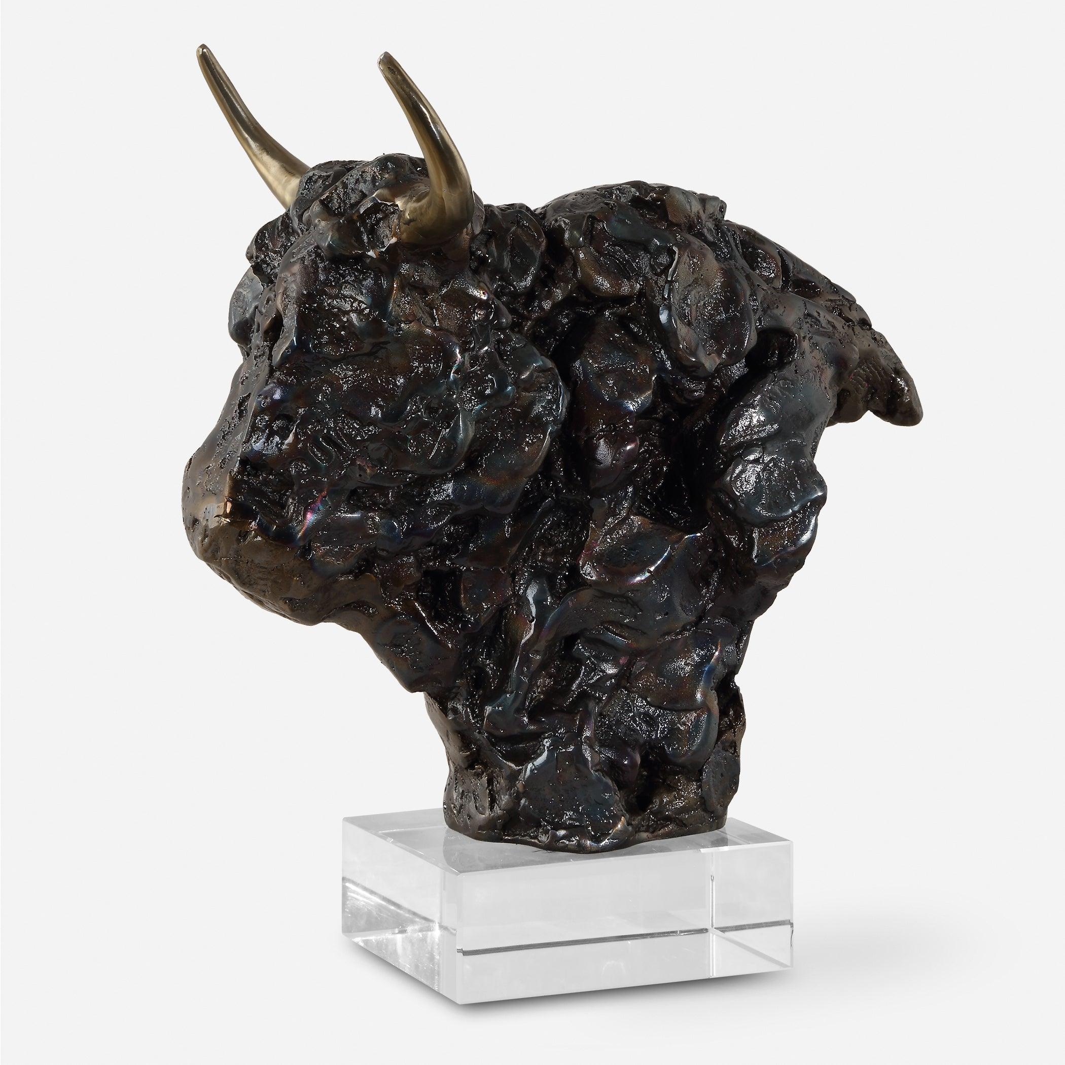 Bison Bust Bronze Sculpture - Frankwebs