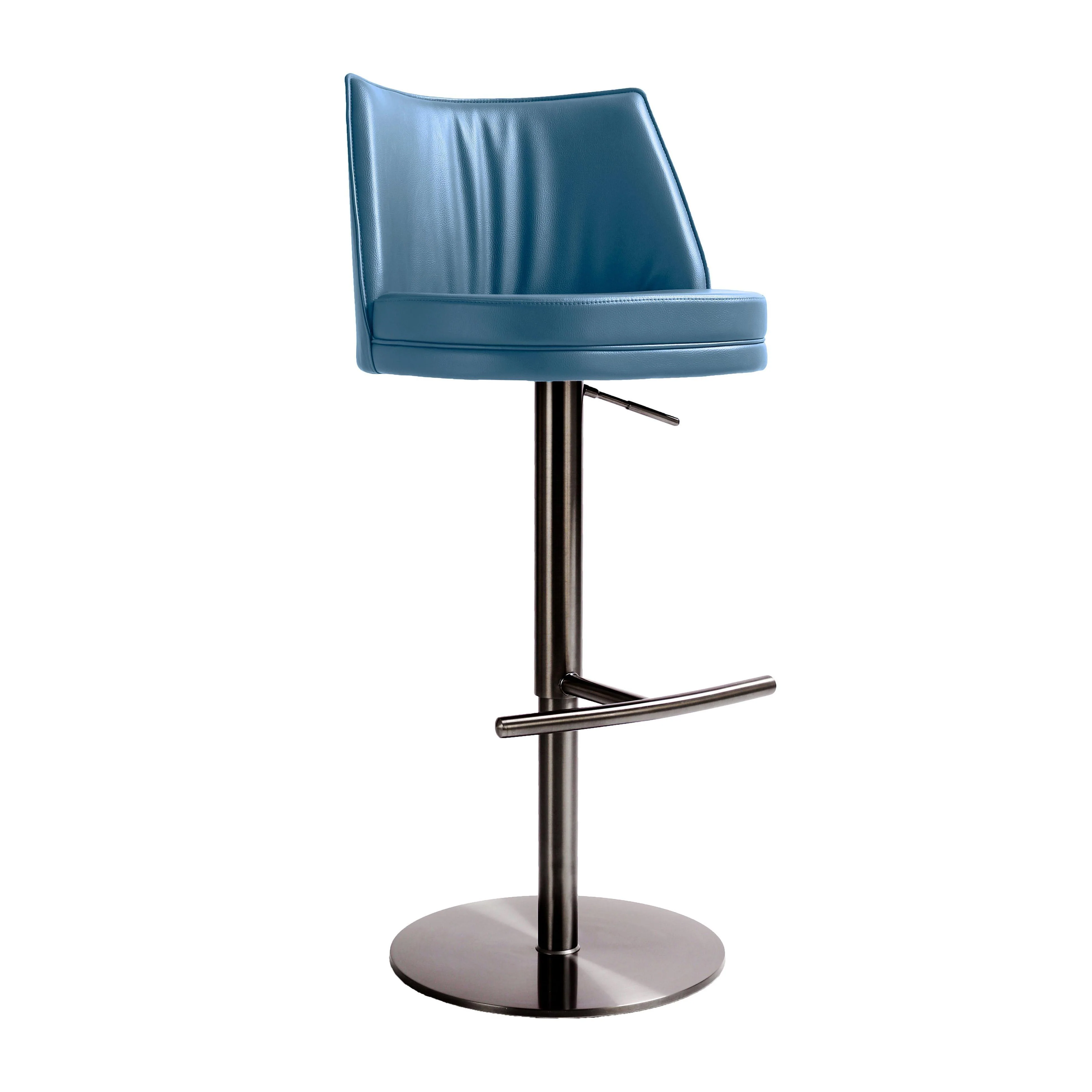 Gala Blue Vegan Leather on Adjustable Stool - Frankwebs