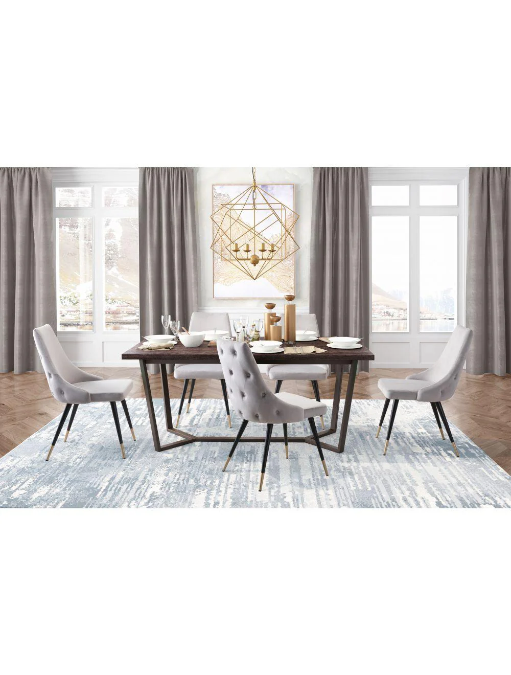 Piccolo Dining Chair (Set of 2) Gray - Frankwebs