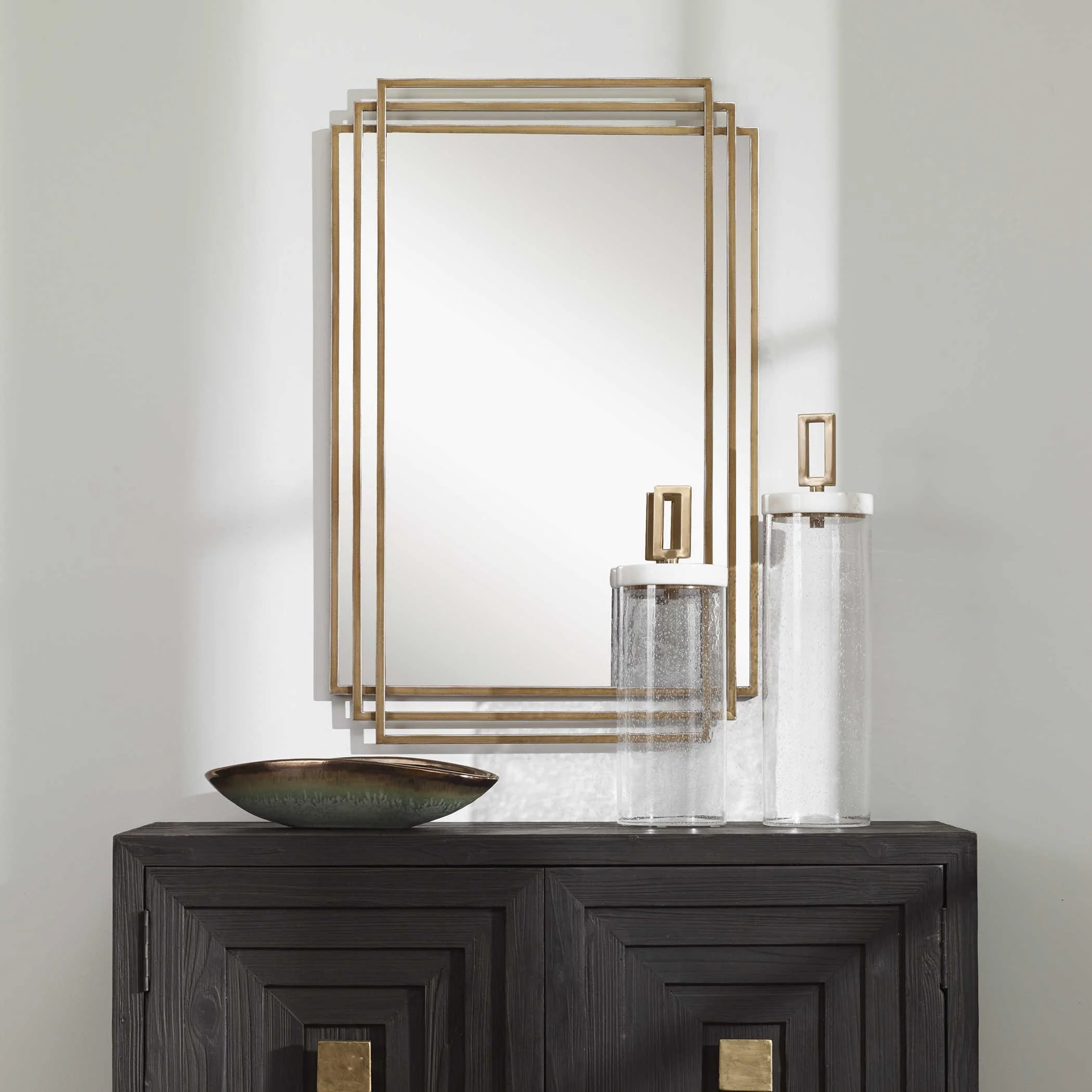 AMHERST BRUSHED GOLD MIRROR - Frankwebs