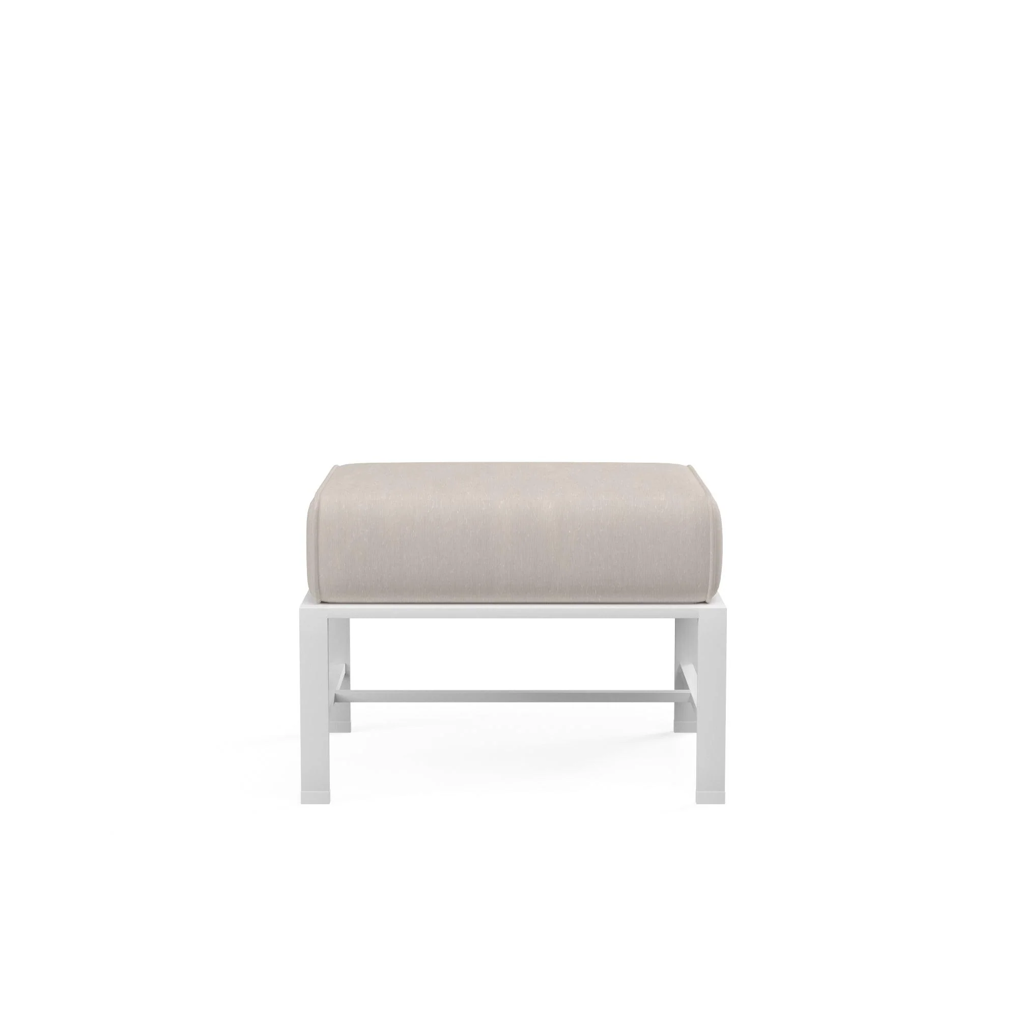 Bristol Ottoman in Canvas Flax w/ Self Welt - Frankwebs