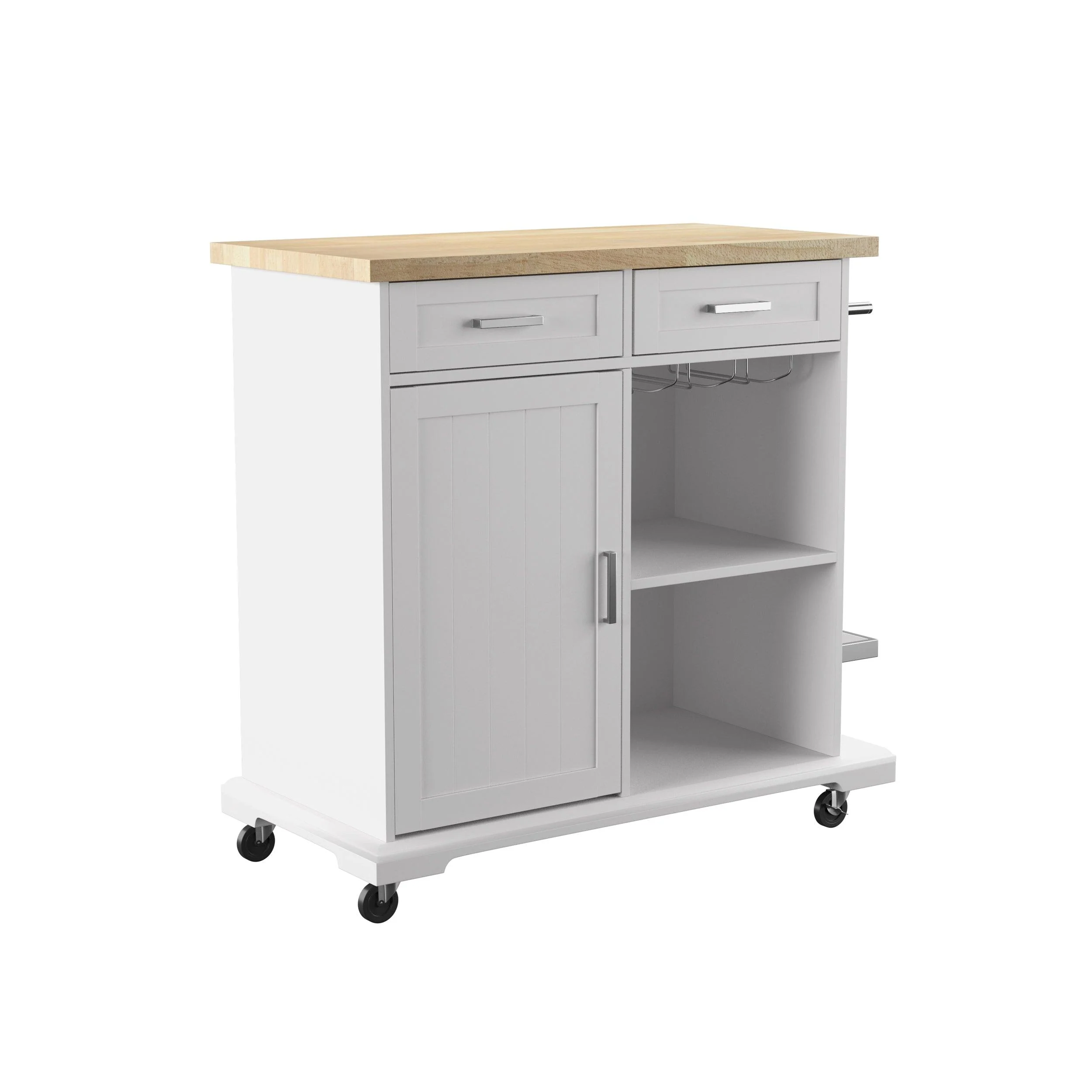 Warkin Rolling Kitchen Island w/ Storage - Frankwebs