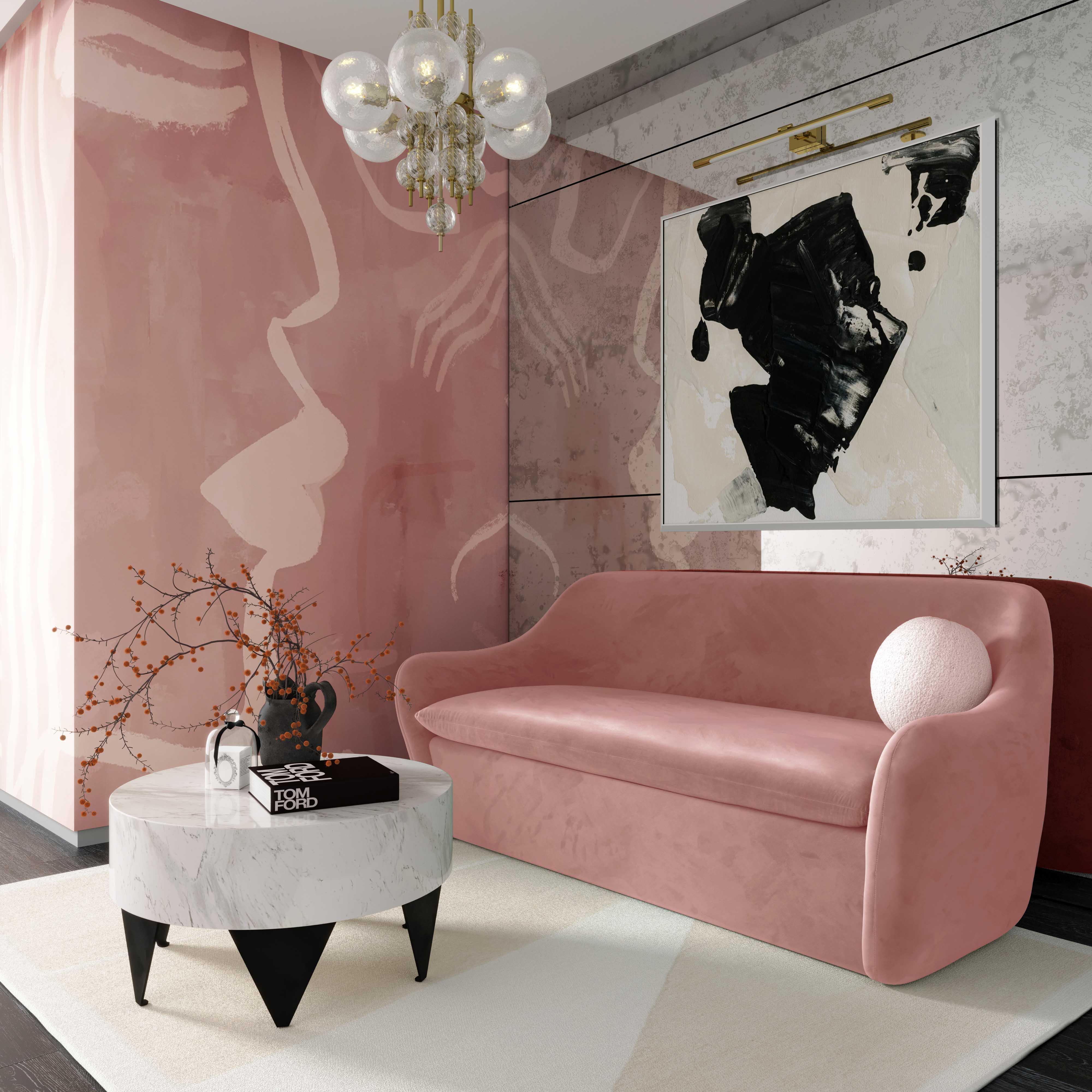 Cellia Mauve Velvet Loveseat - Frankwebs