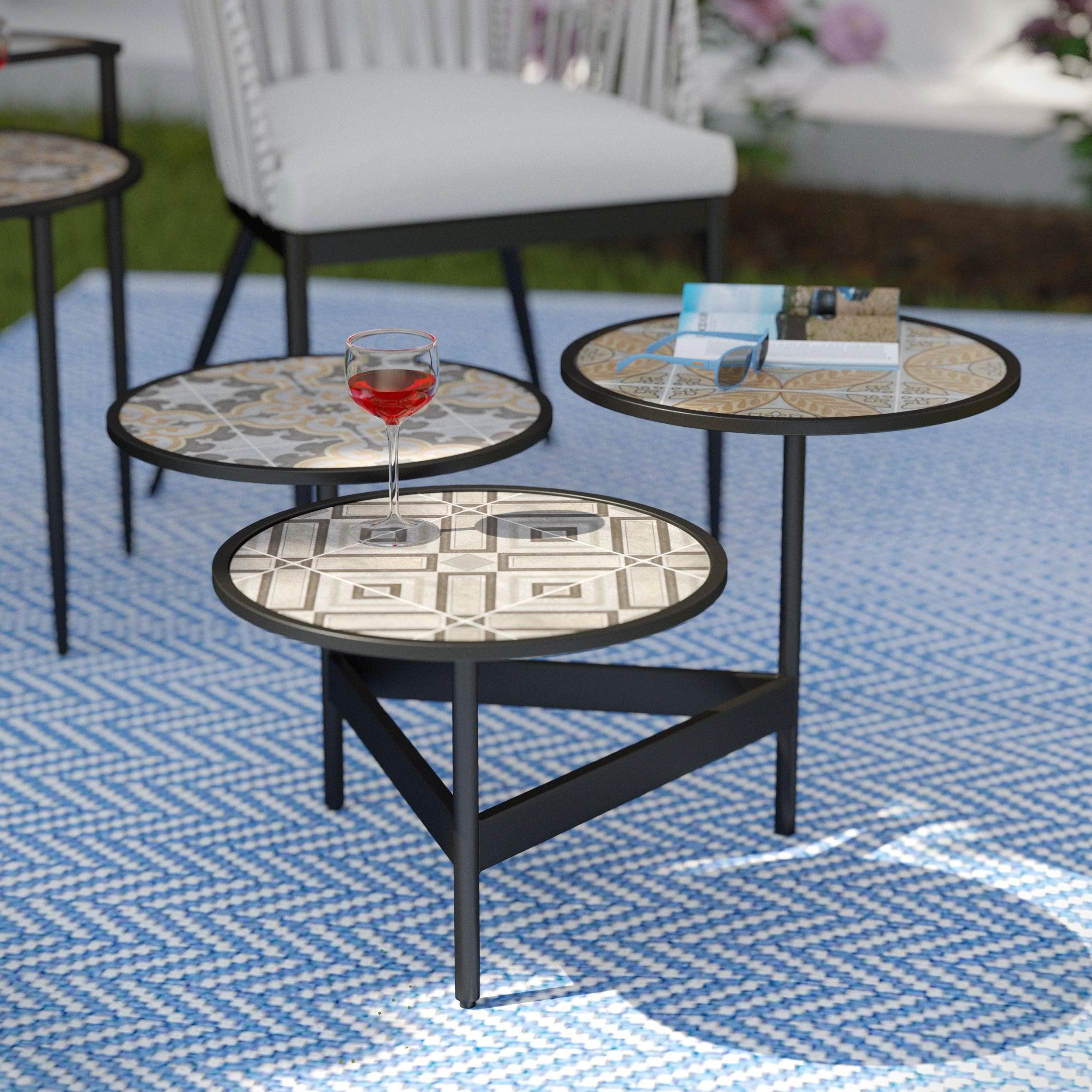 Lorengo Outdoor 3-Tier Cocktail Table - Frankwebs