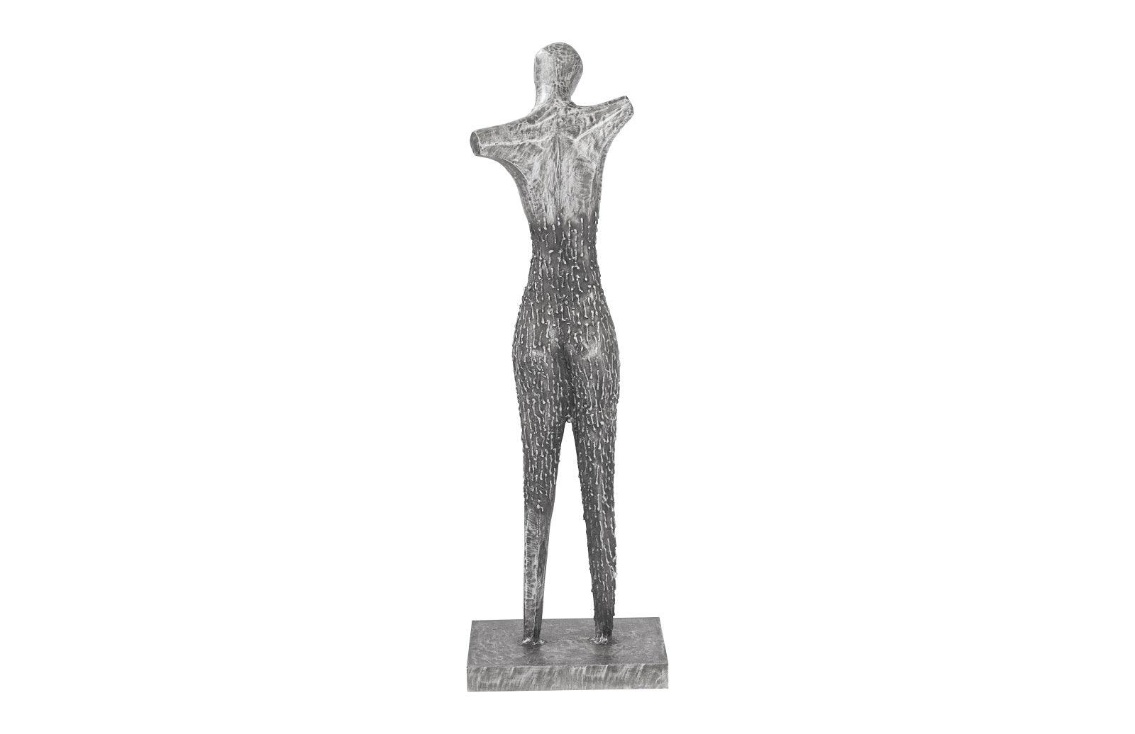 Abstract Female Sculpture on Stand, Black/Silver, Aluminum - Frankwebs
