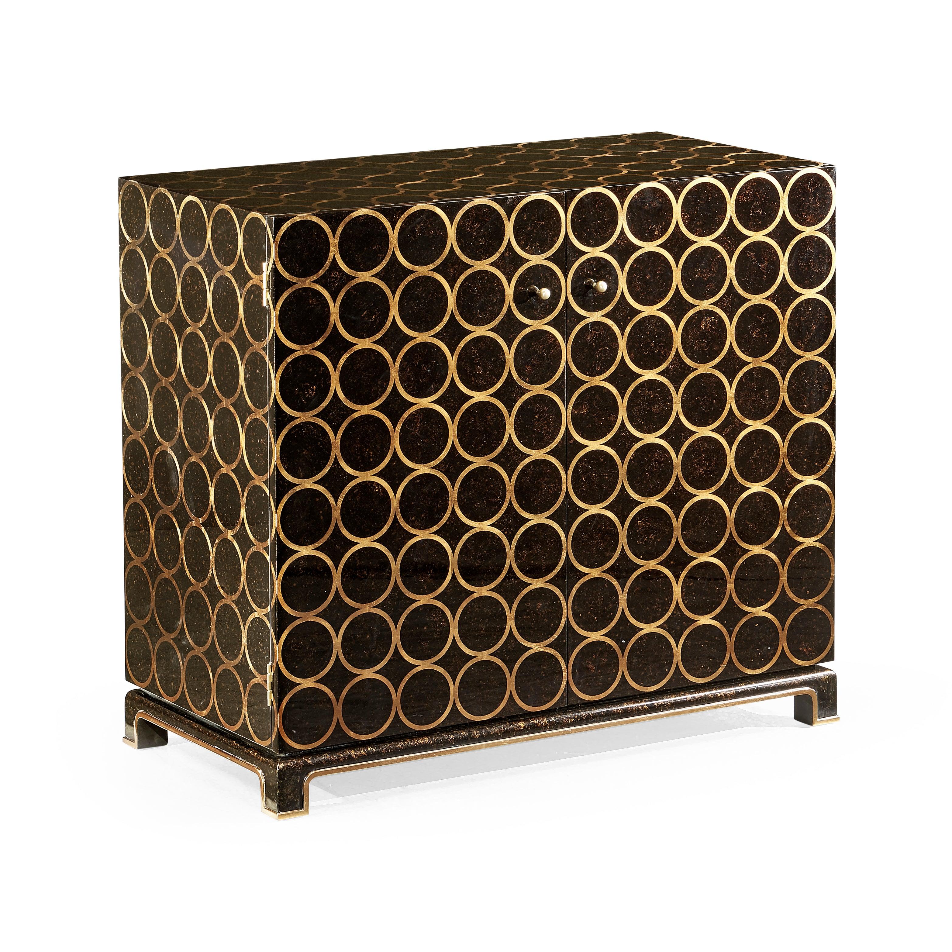 Berkley Tortoise with Gilded Circles Storage Cabinet - Frankwebs
