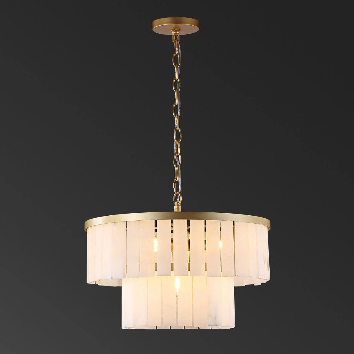KIANDRA MARBLE 2 TIER CHANDELIER - Frankwebs