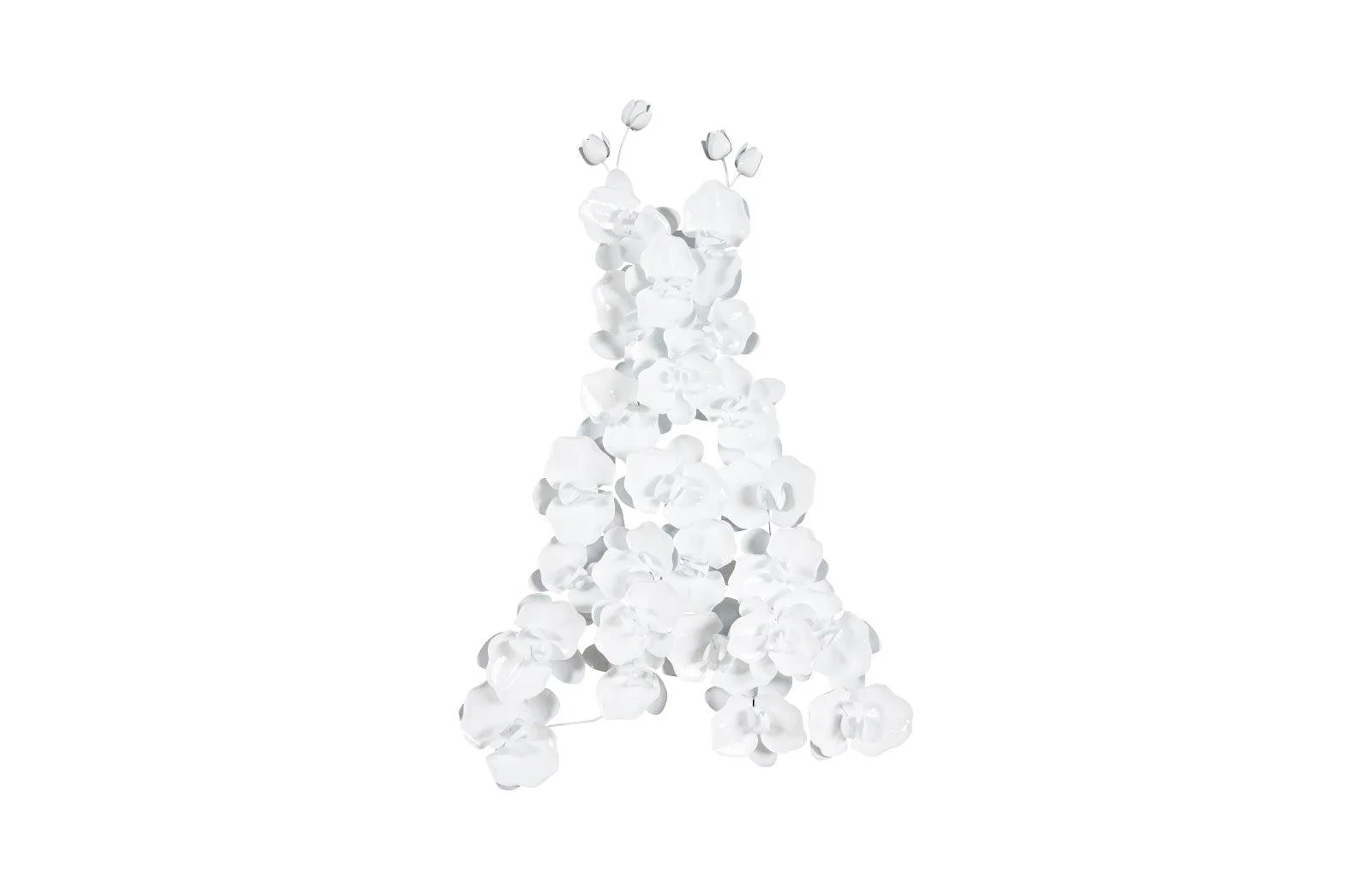 Orchid Dress Wall Art, Metal, White - Frankwebs