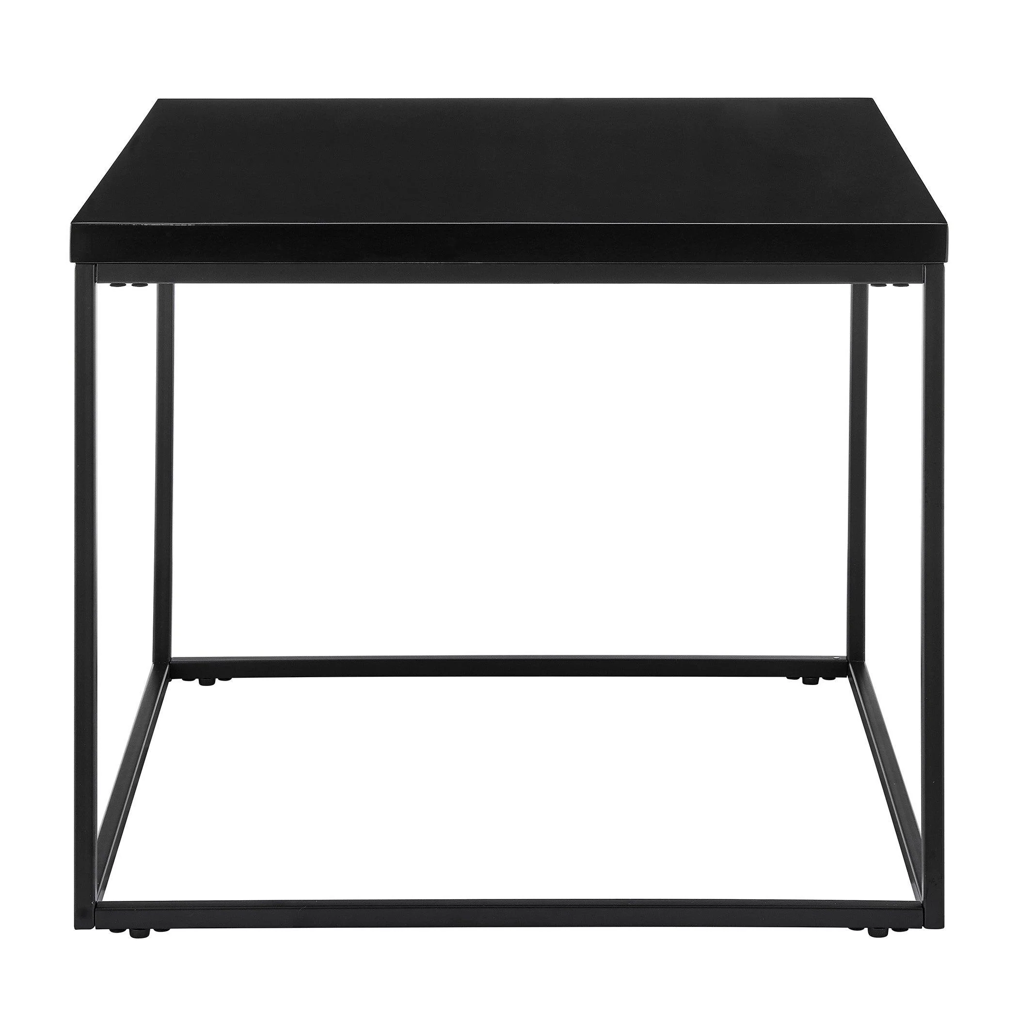 Teresa Side Table in High Gloss Black with Matte Black Base - Frankwebs