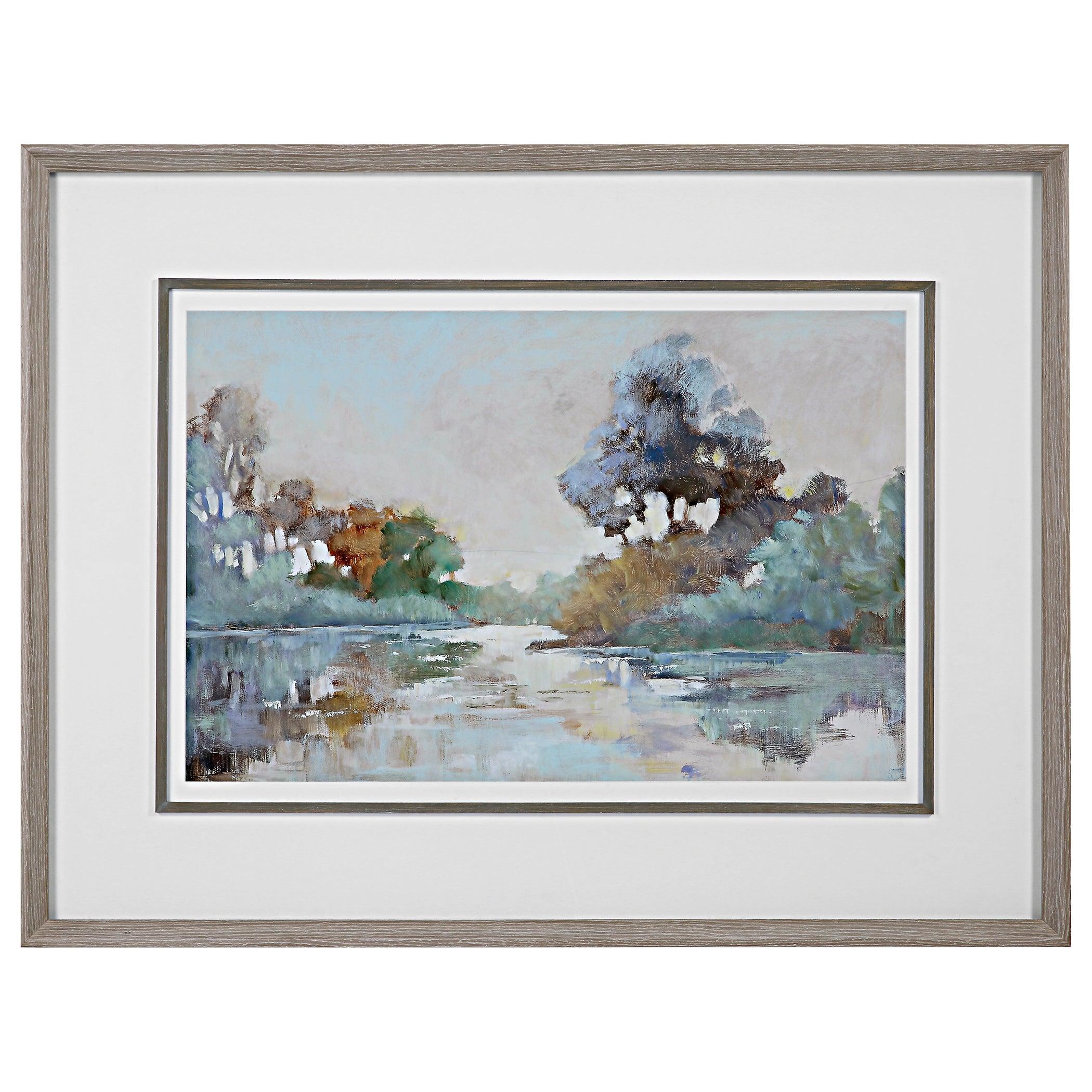 MORNING LAKE WATERCOLOR FRAMED PRINT - Frankwebs