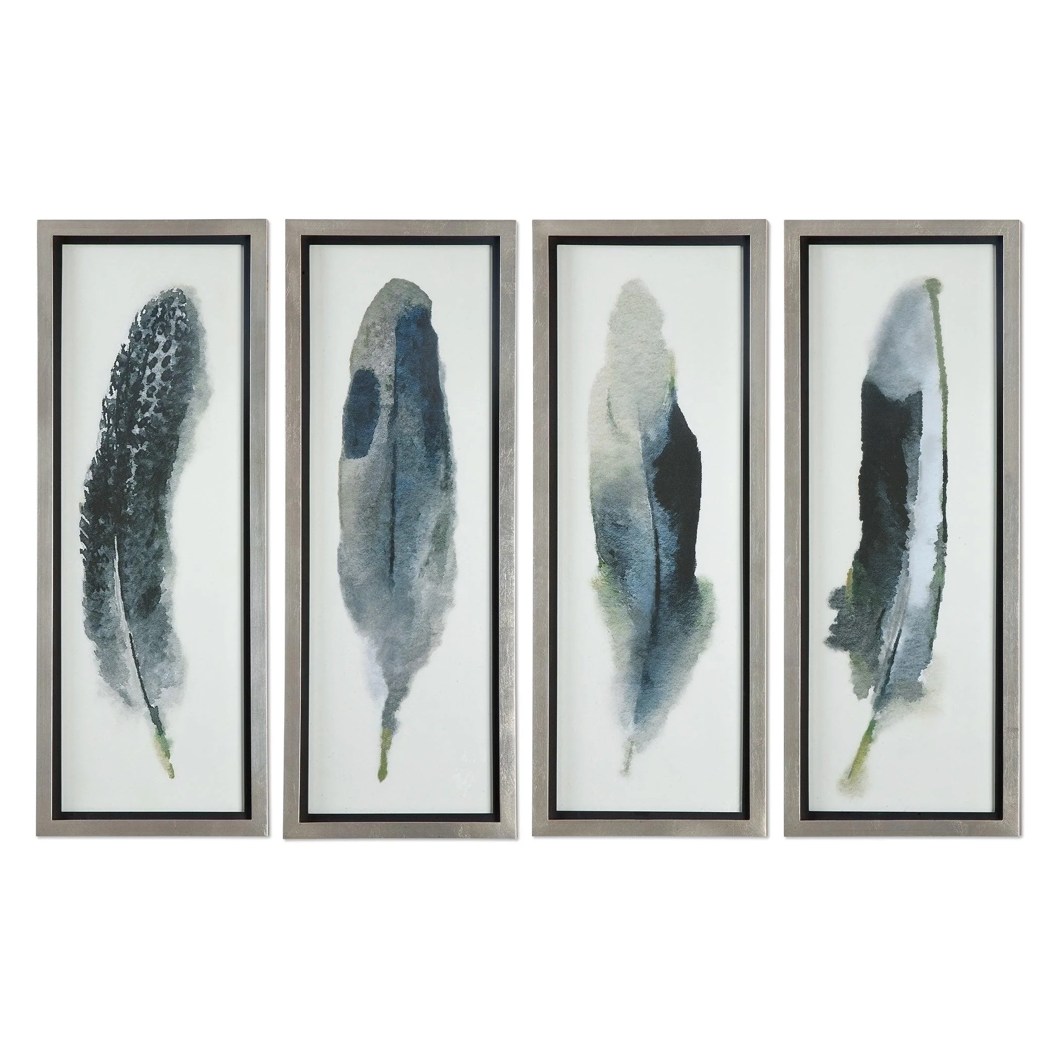FEATHERED BEAUTY PRINTS, SET OF 4 - Frankwebs