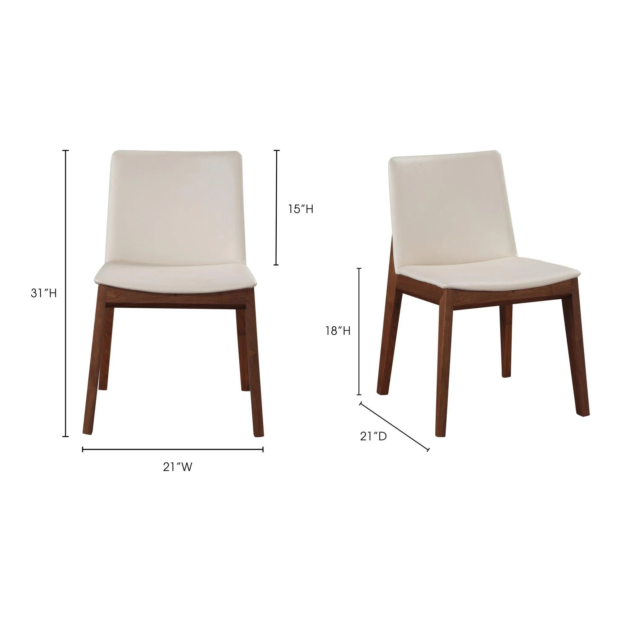 Deco Dining Chair White Pvc - Set Of Two - Frankwebs