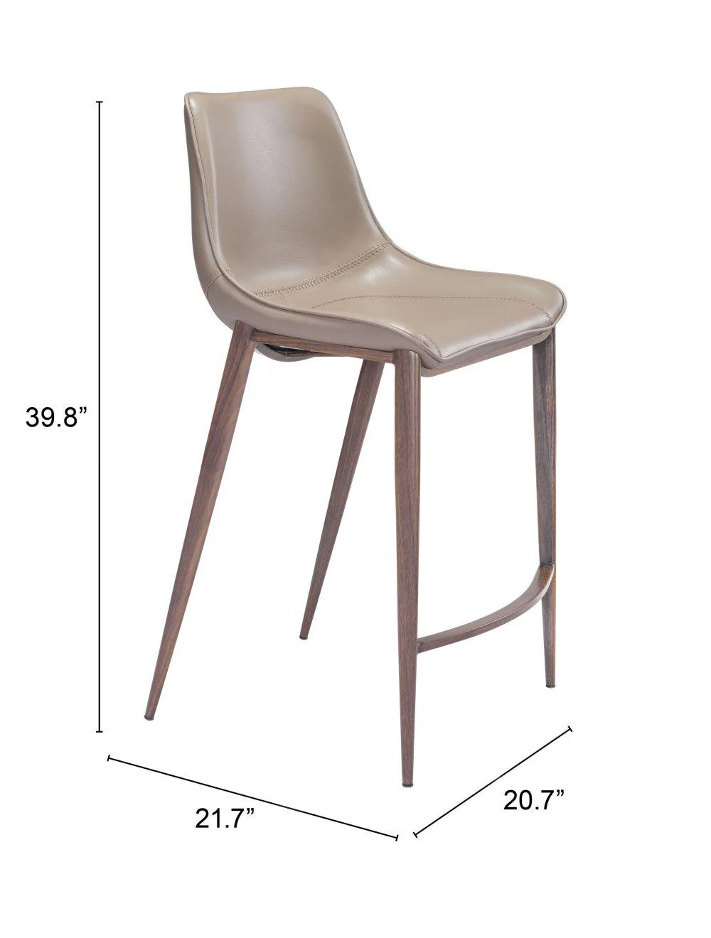 Magnus Counter Chair (Set of 2) Gray & Walnut - Frankwebs