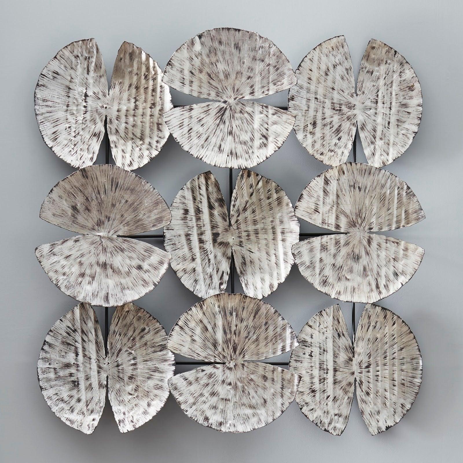 Ginkgo Leaf Wall Art, 9 Leaves, Silver - Frankwebs