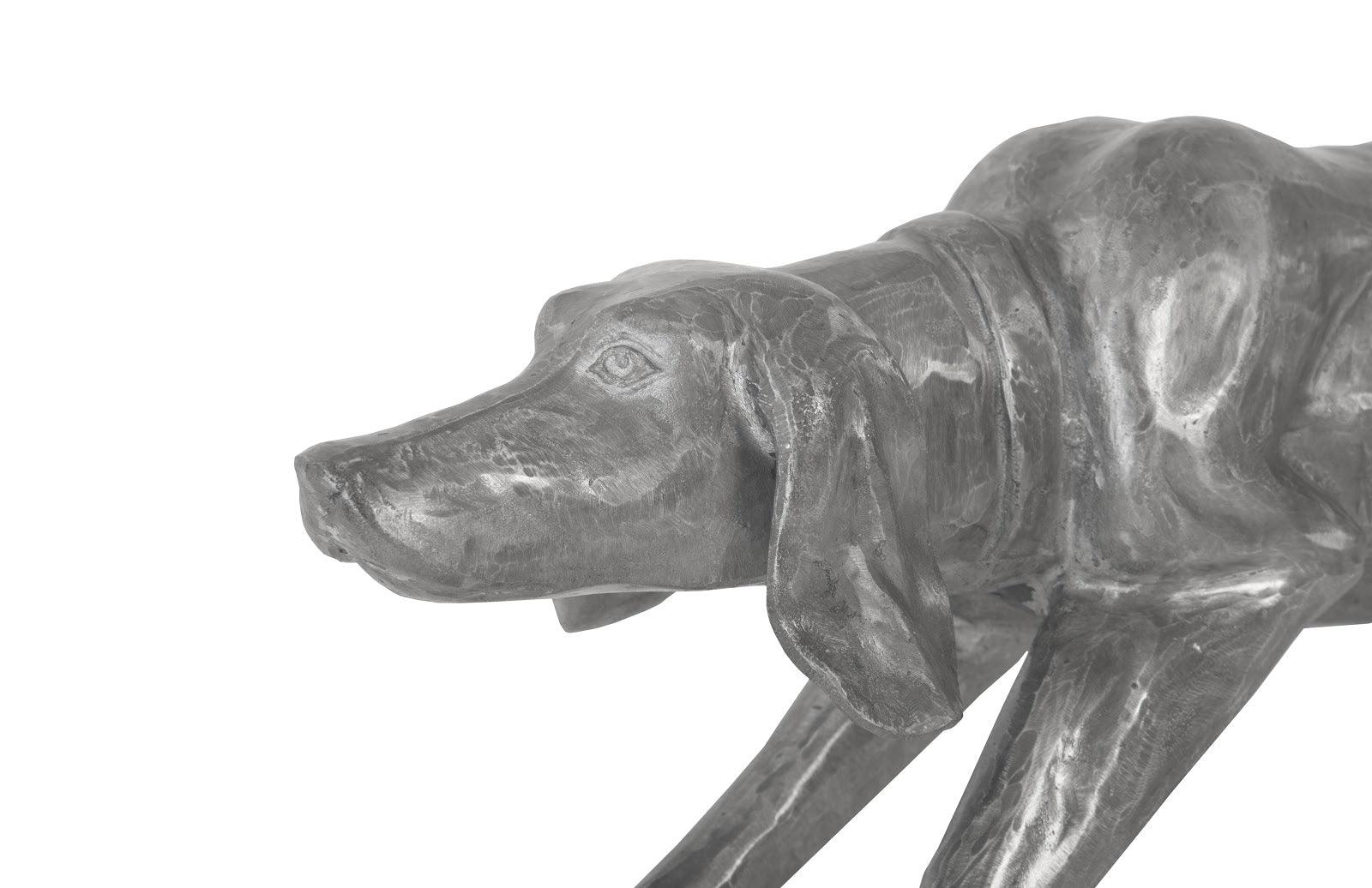 Walking Dog Sculpture, Black/Silver, Aluminum - Frankwebs
