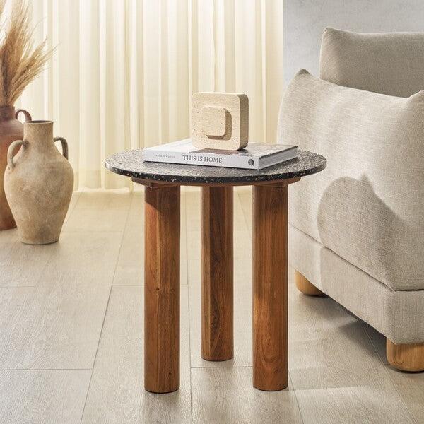 Kathalina Round Terrazzo Top Accent Table - Frankwebs