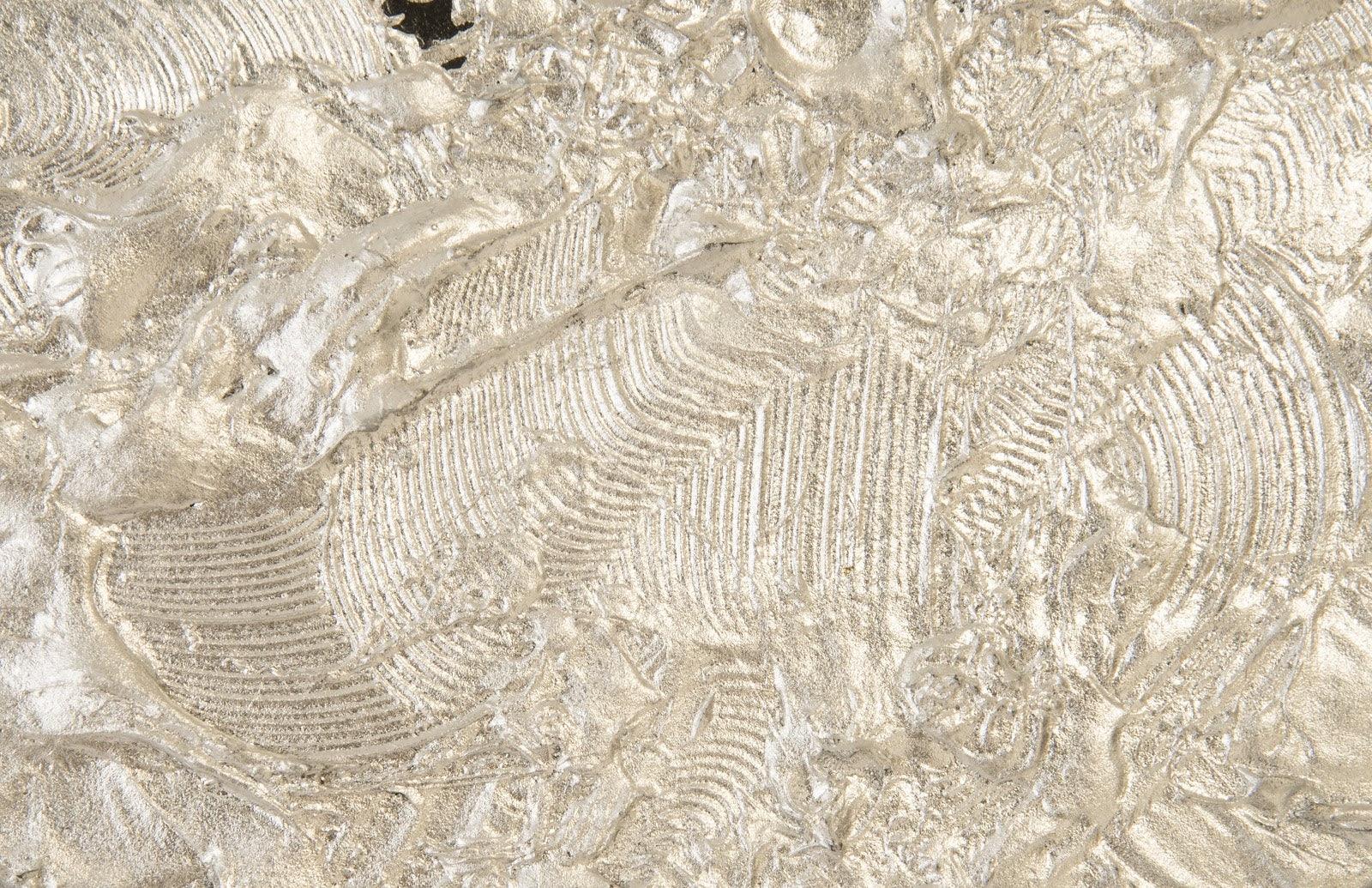 Wisp Wall Tile, Chamcha Wood, Silver Leaf on Black - Frankwebs