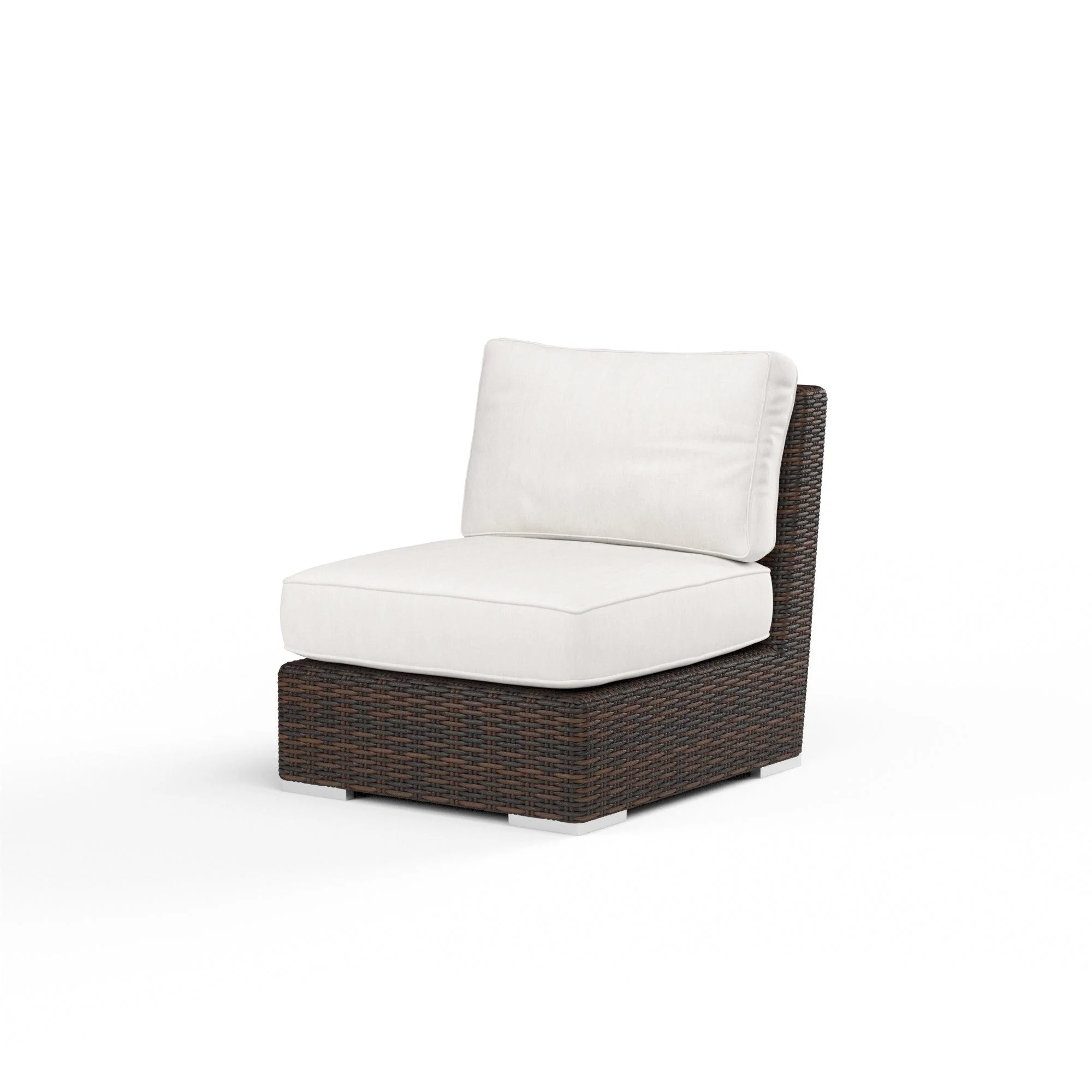 Montecito Armless Club Chair in Canvas Flax w/ Self Welt - Frankwebs