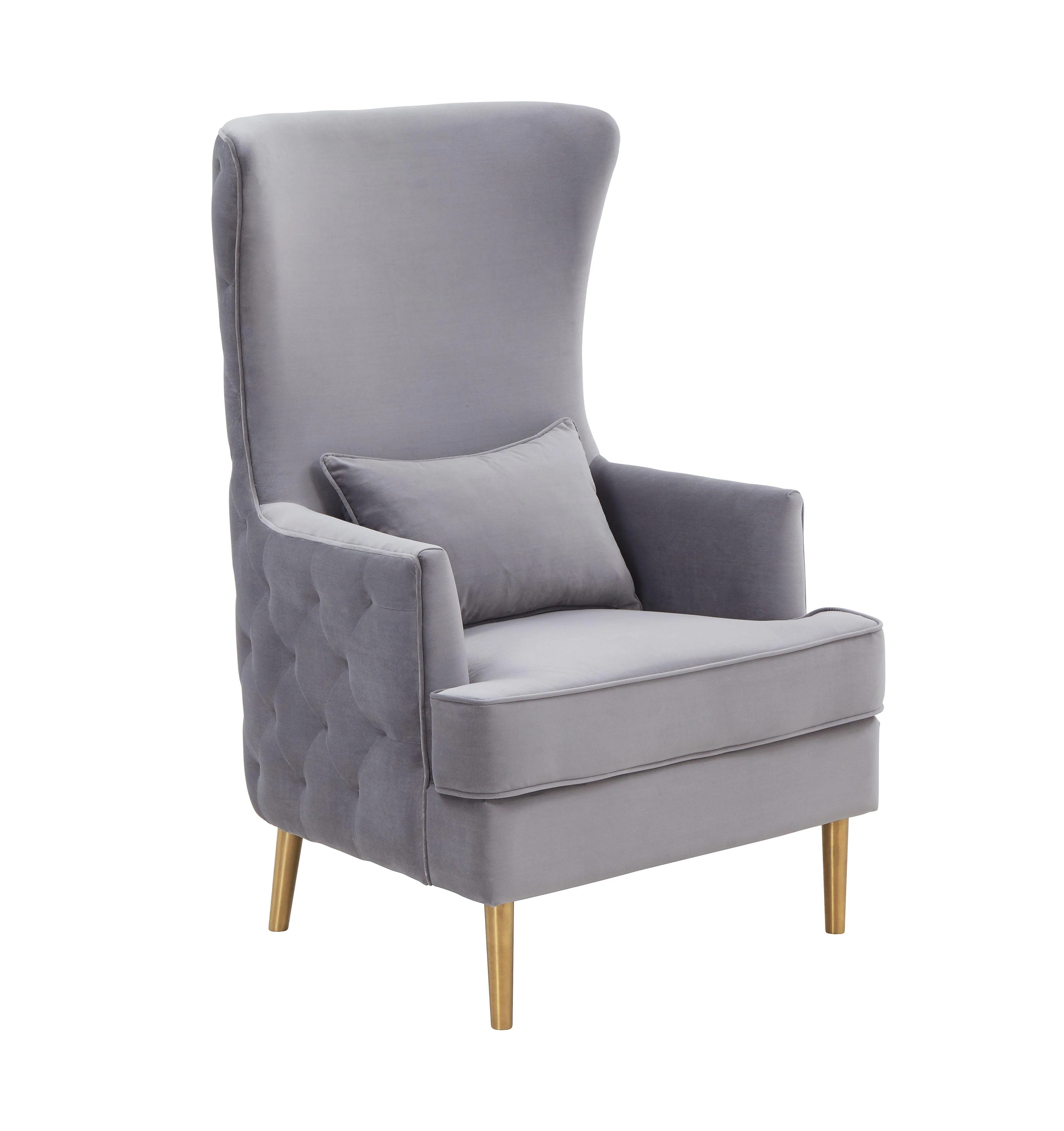 Alina Grey Tall Tufted Back Chair - Frankwebs