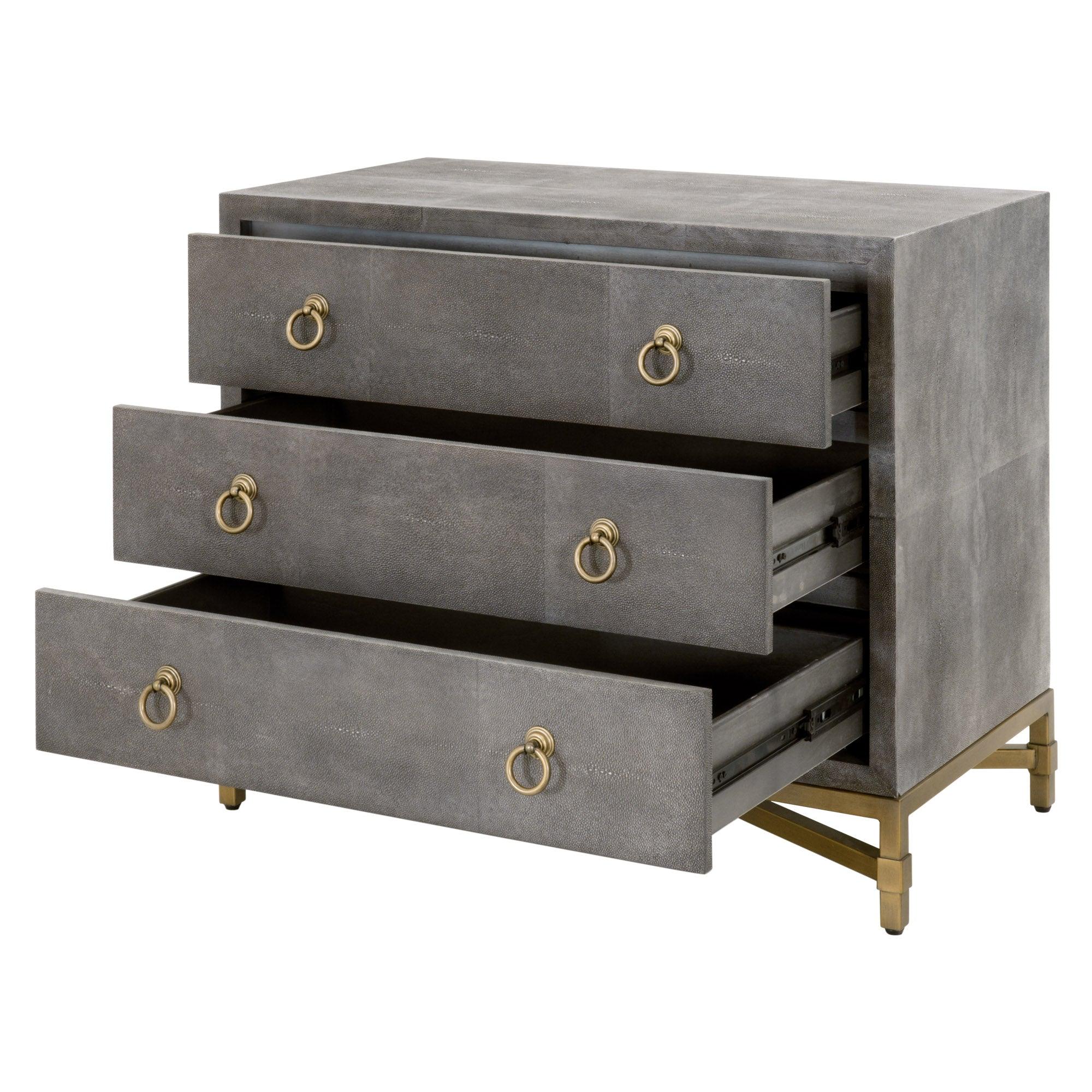 Strand Shagreen 3-Drawer Nightstand - Frankwebs