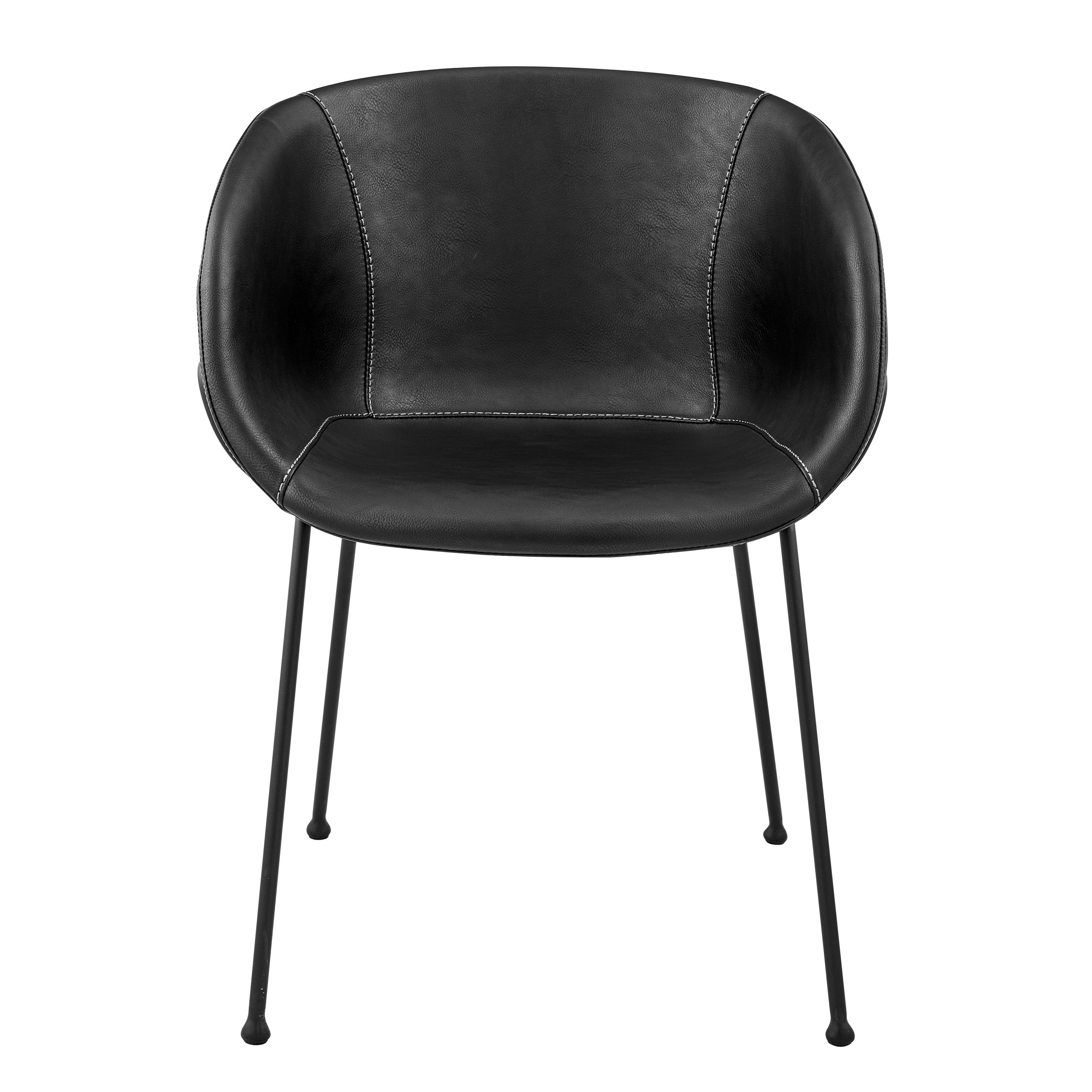 Zach Armchair with Leatherette and Powder Coated Steel Frame and Legs - Set of 2 - Frankwebs