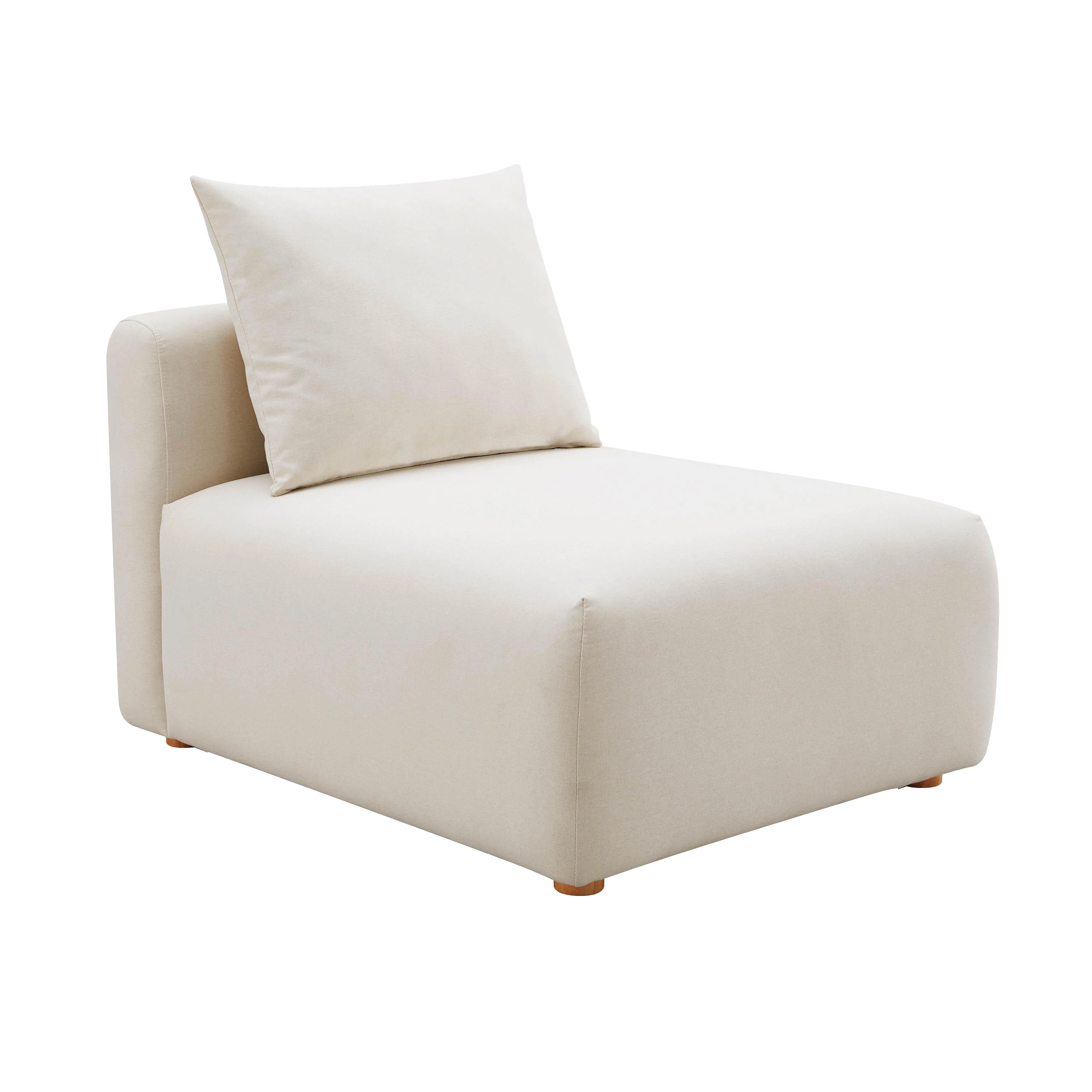 Hangover Cream Linen Modular Armless Chair - Frankwebs