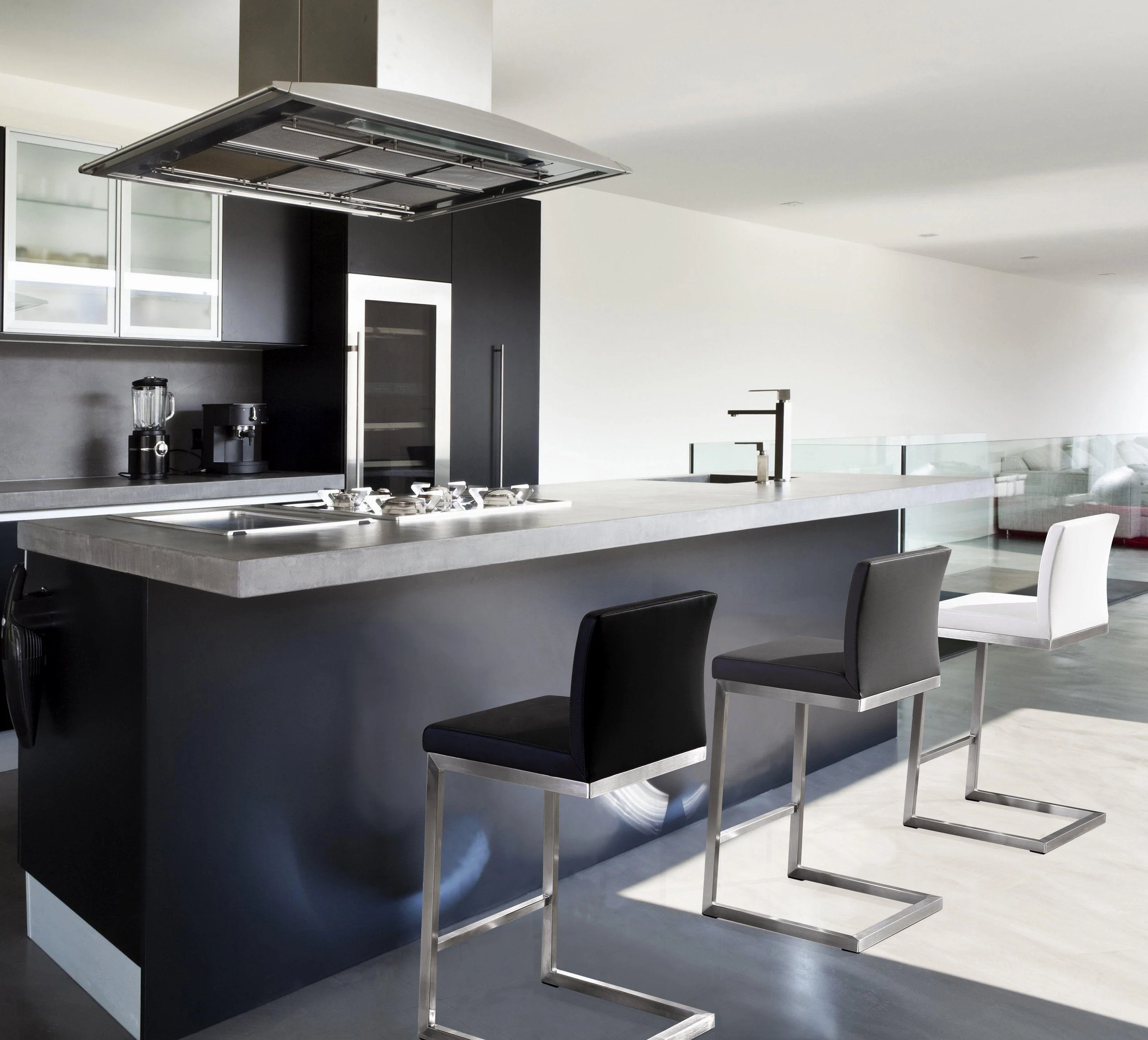 Parma Grey Stainless Steel Counter Stool - Set of 2 - Frankwebs