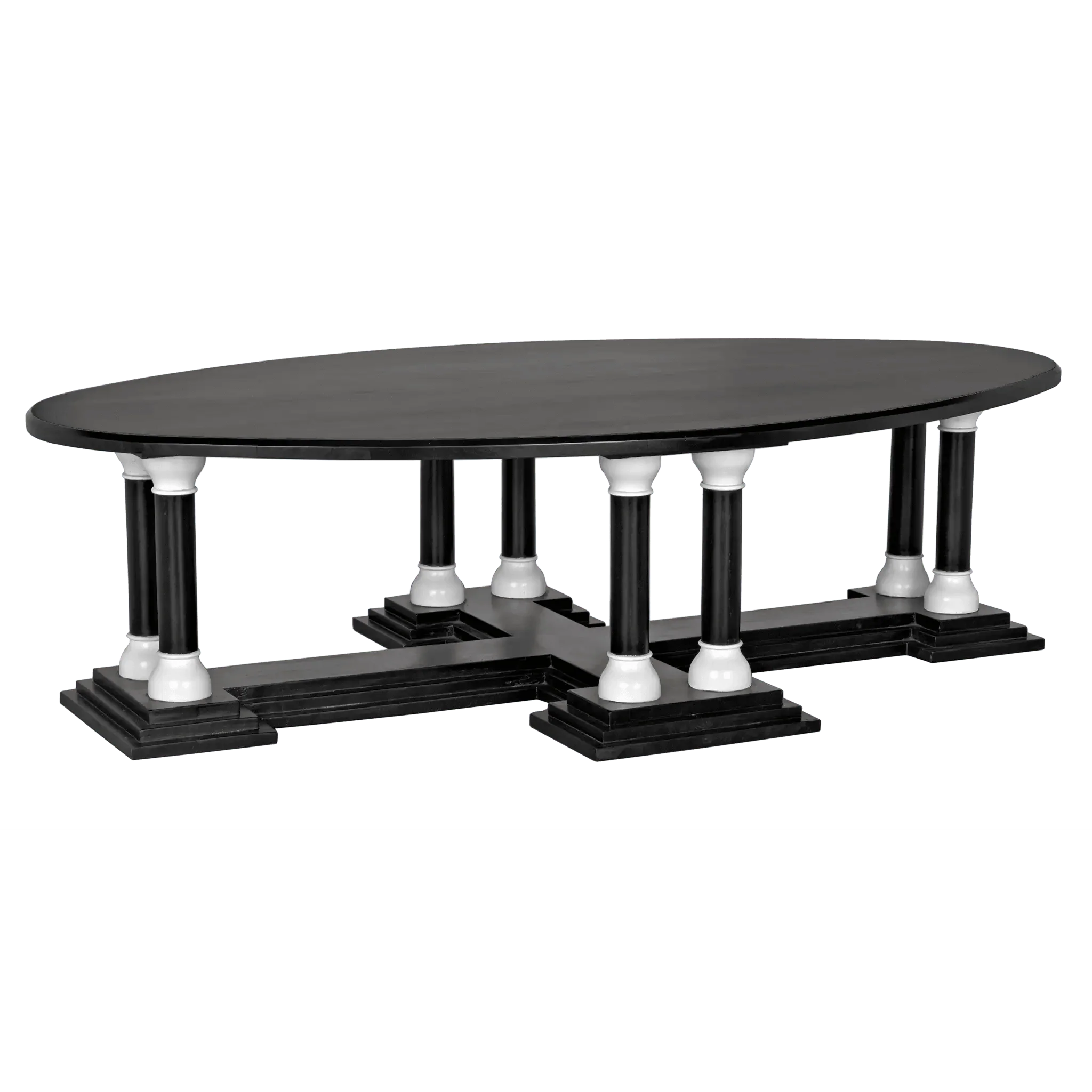 Desoto Coffee Table, Hand Rubbed Black and Solid White - Frankwebs