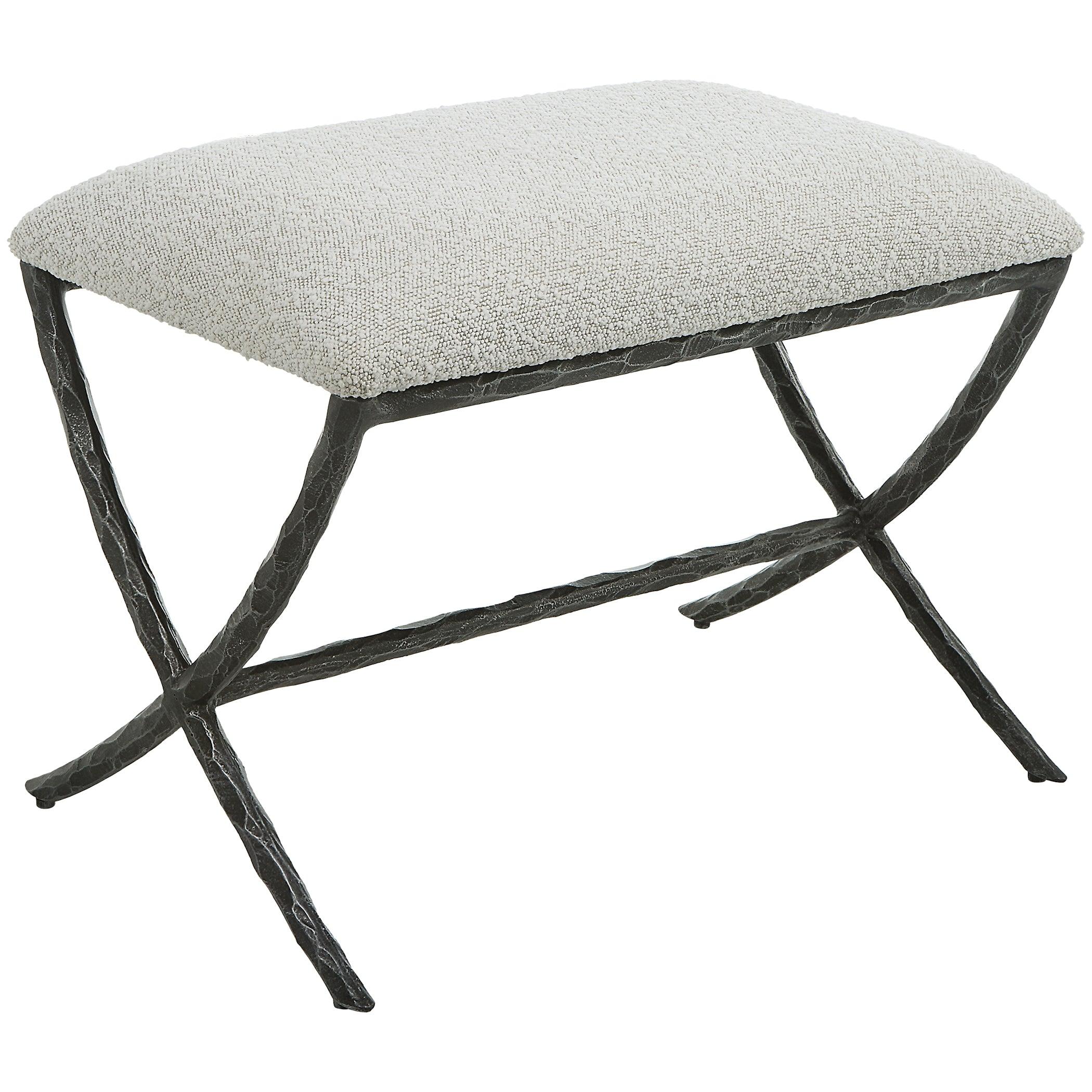 Brisby Gray Fabric Small Bench - Frankwebs