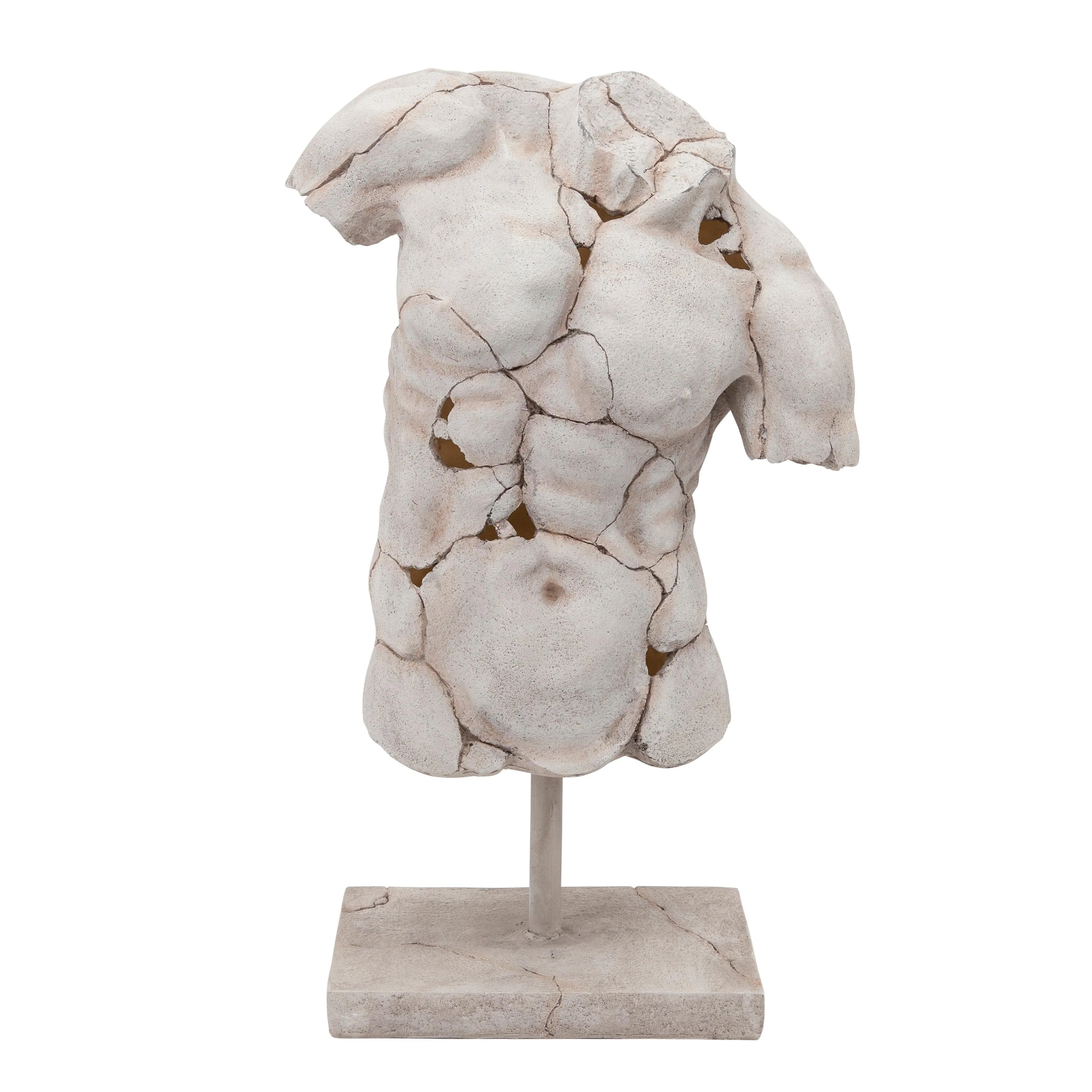 Cracked Torso Sculpture, White - Frankwebs