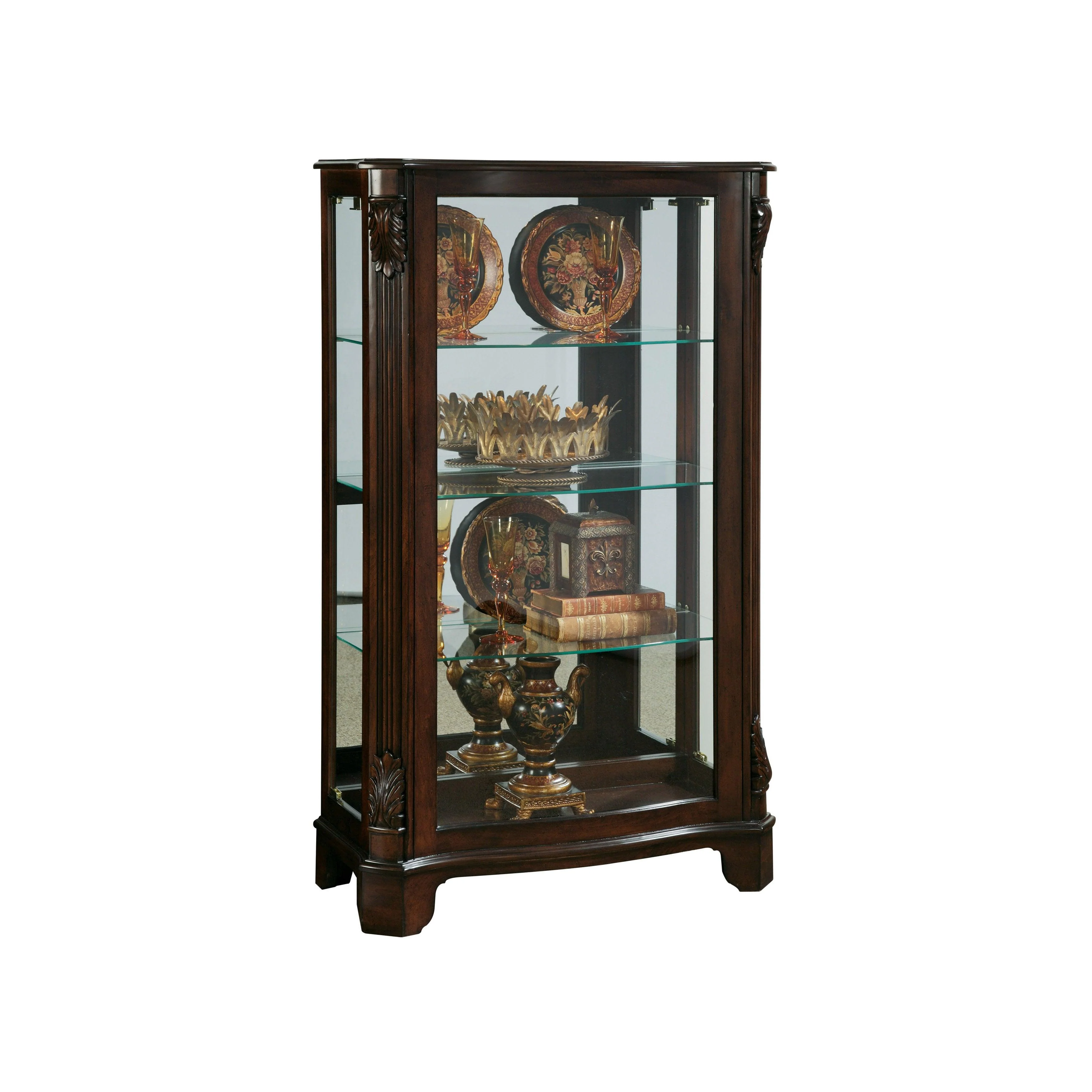 Distinguished Carved 3 Shelf Curio Cabinet - Frankwebs