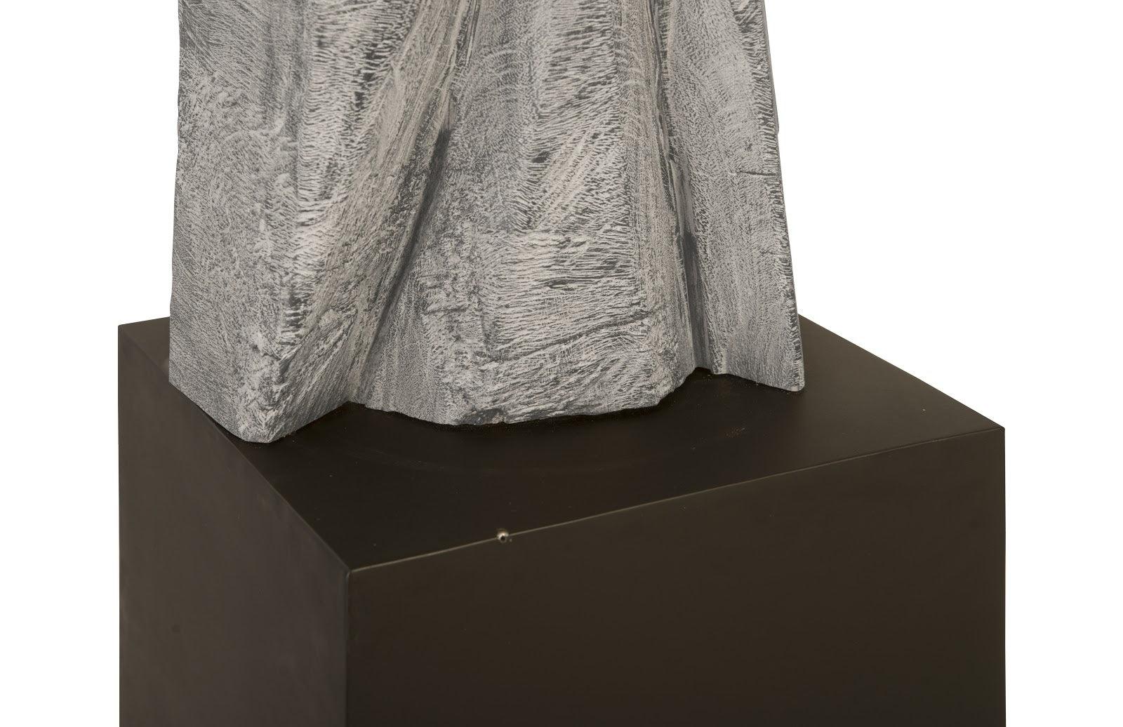 Tai Chi Winner Sculpture on Pedestal, Gray Stone/Black - Frankwebs
