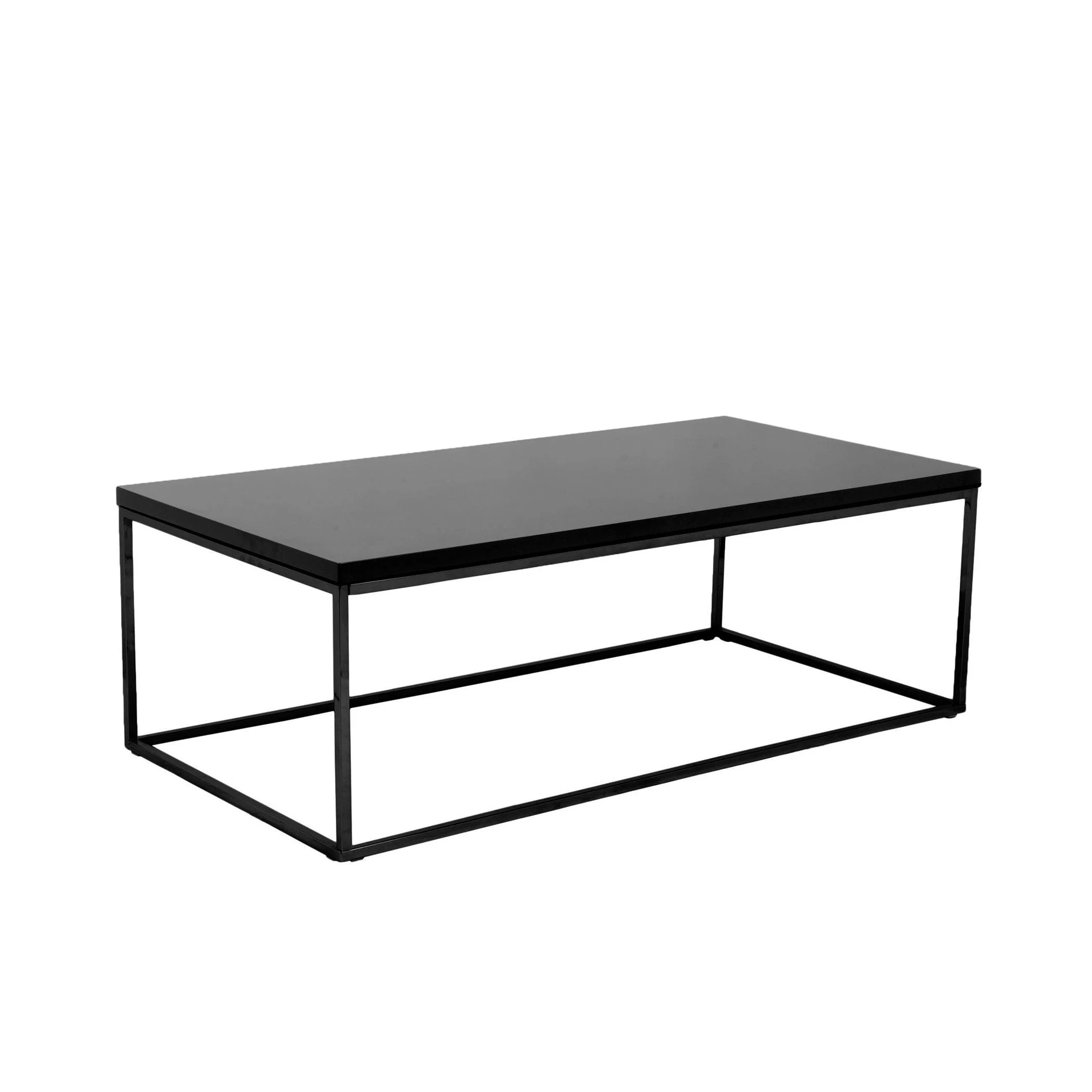 TERESA RECTANGLE COFFEE TABLE IN HIGH GLOSS BLACK WITH MATTE BLACK BASE - Frankwebs