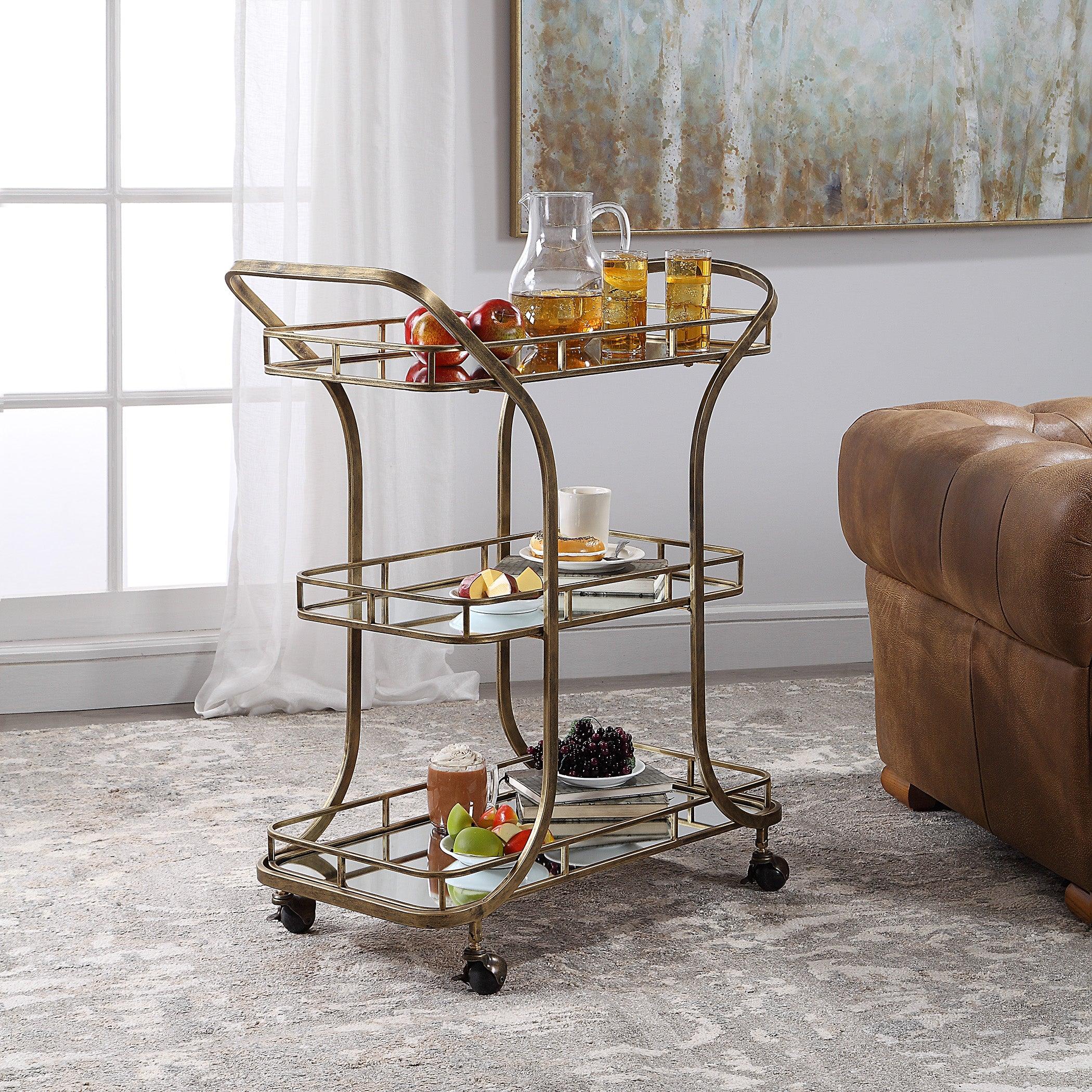 Stassi Gold Serving Cart - Frankwebs
