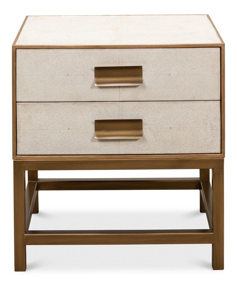 Gideon Shagreen Side Table - Osprey White - Frankwebs