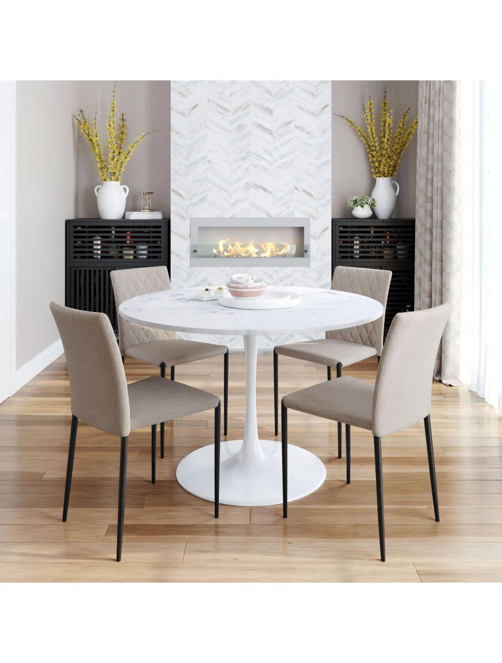 Harve Dining Chair (Set of 2) Beige - Frankwebs