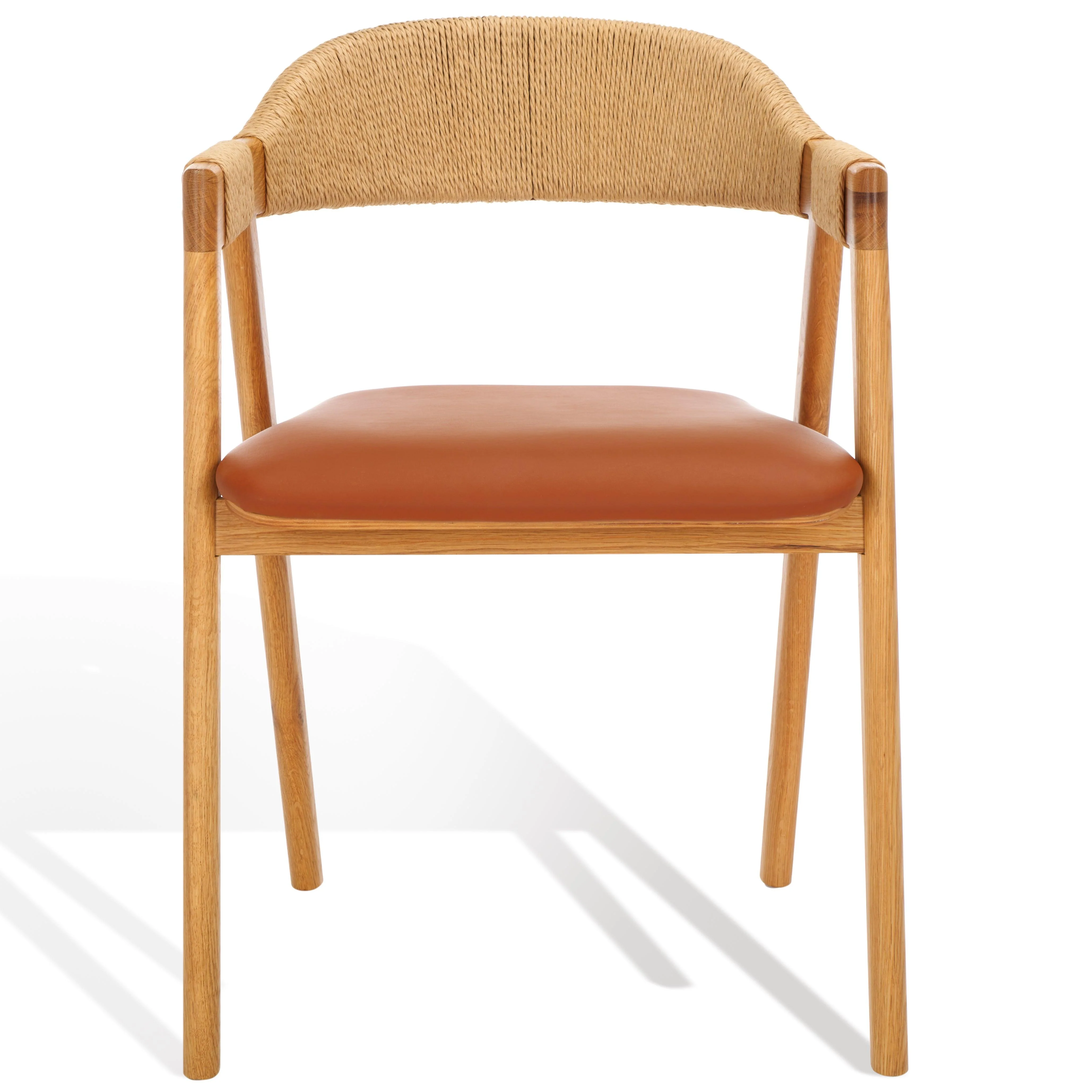EAMON LEATHER AND CANE DINING CHAIR - Frankwebs
