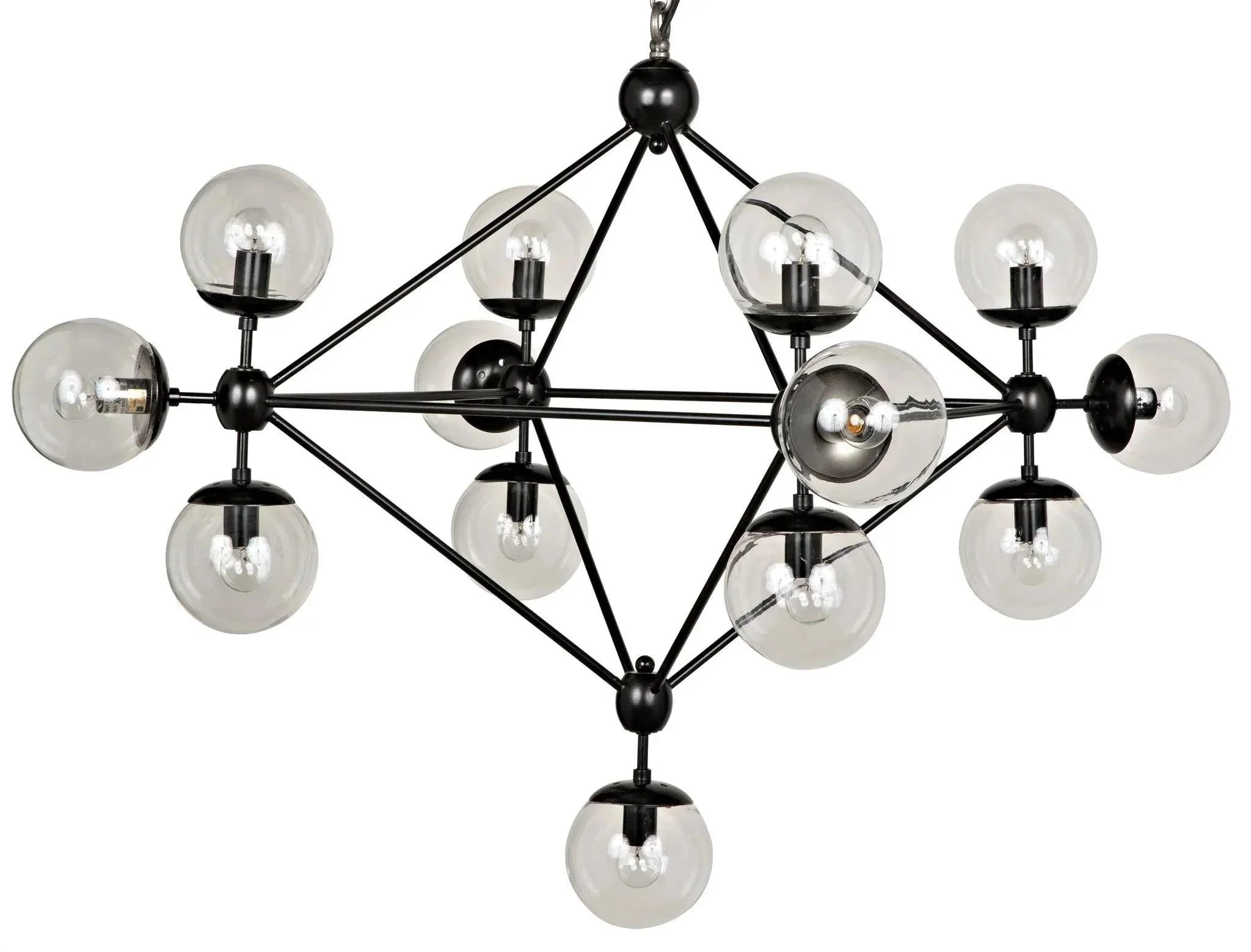 Pluto Chandelier, Small, Black Steel - Frankwebs