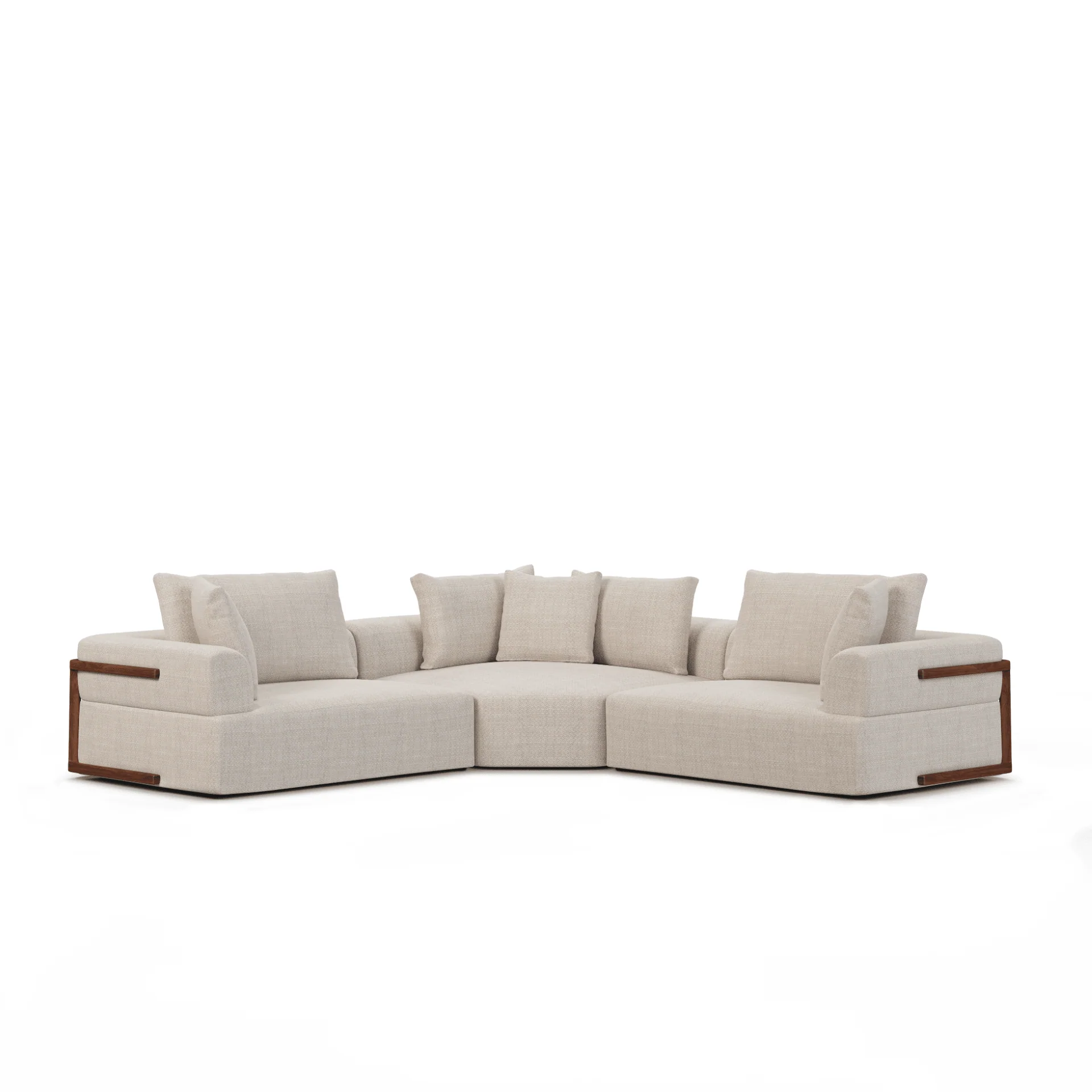 Warner Oatmeal 3 Piece Sofa Set W/Corner Piece - Frankwebs