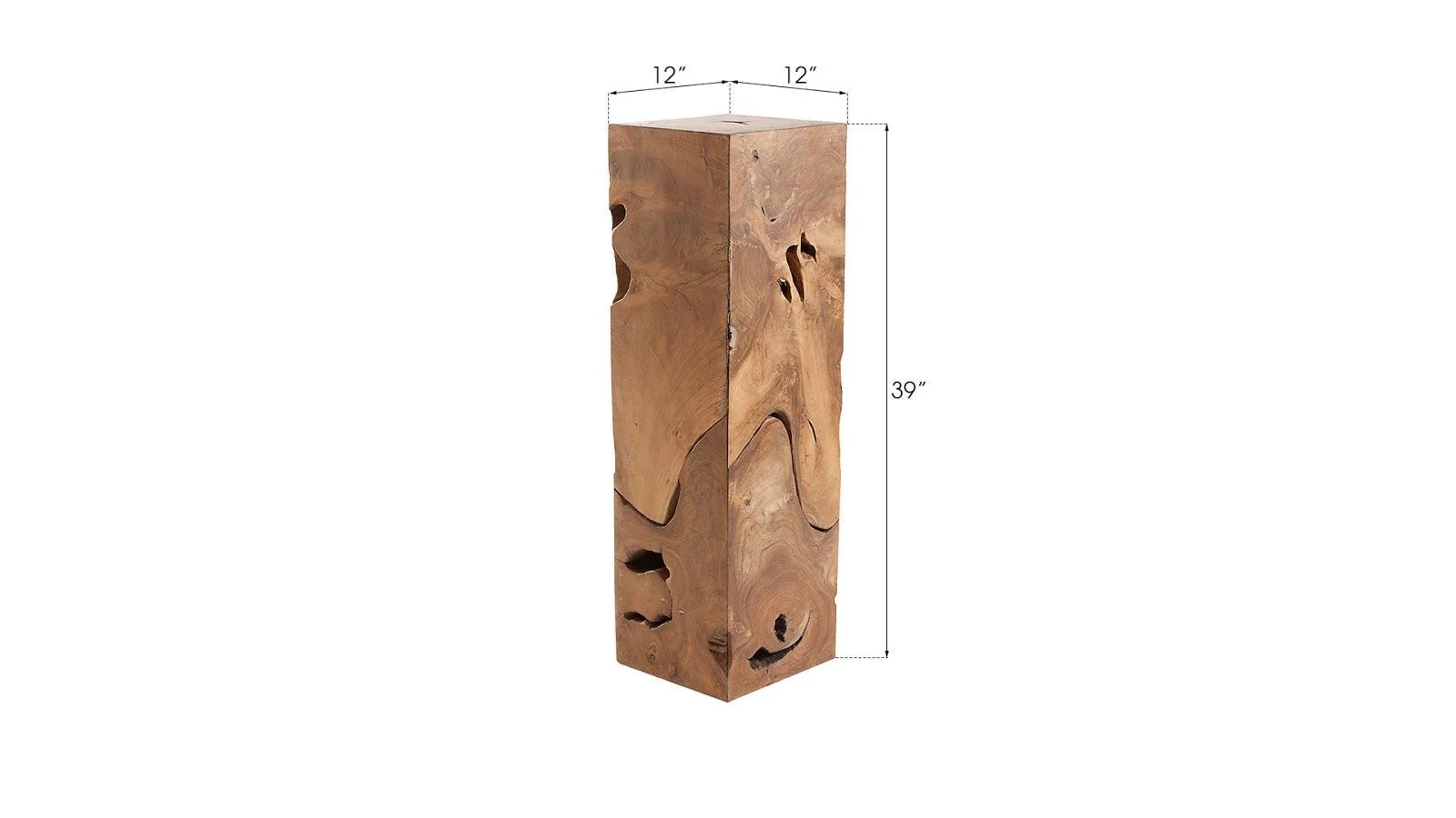 Teak Slice Pedestal, Square, LG - Frankwebs