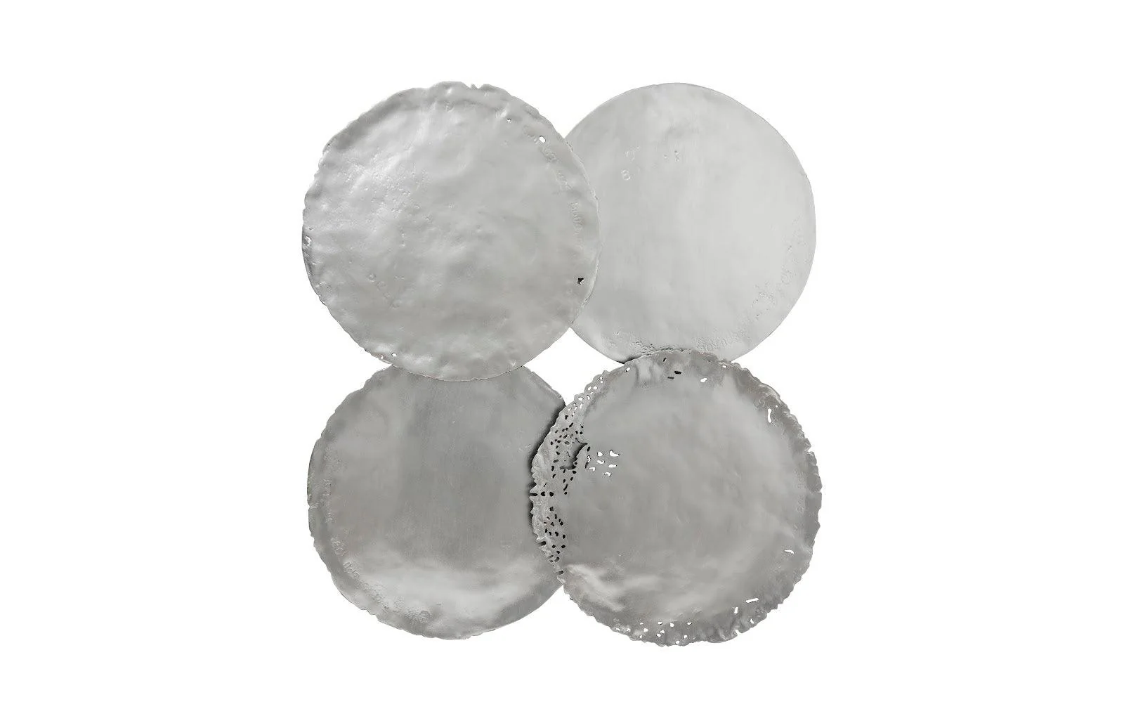 Cast Oil Drum Wall Discs, Silver Leaf, Set of 4 - Frankwebs