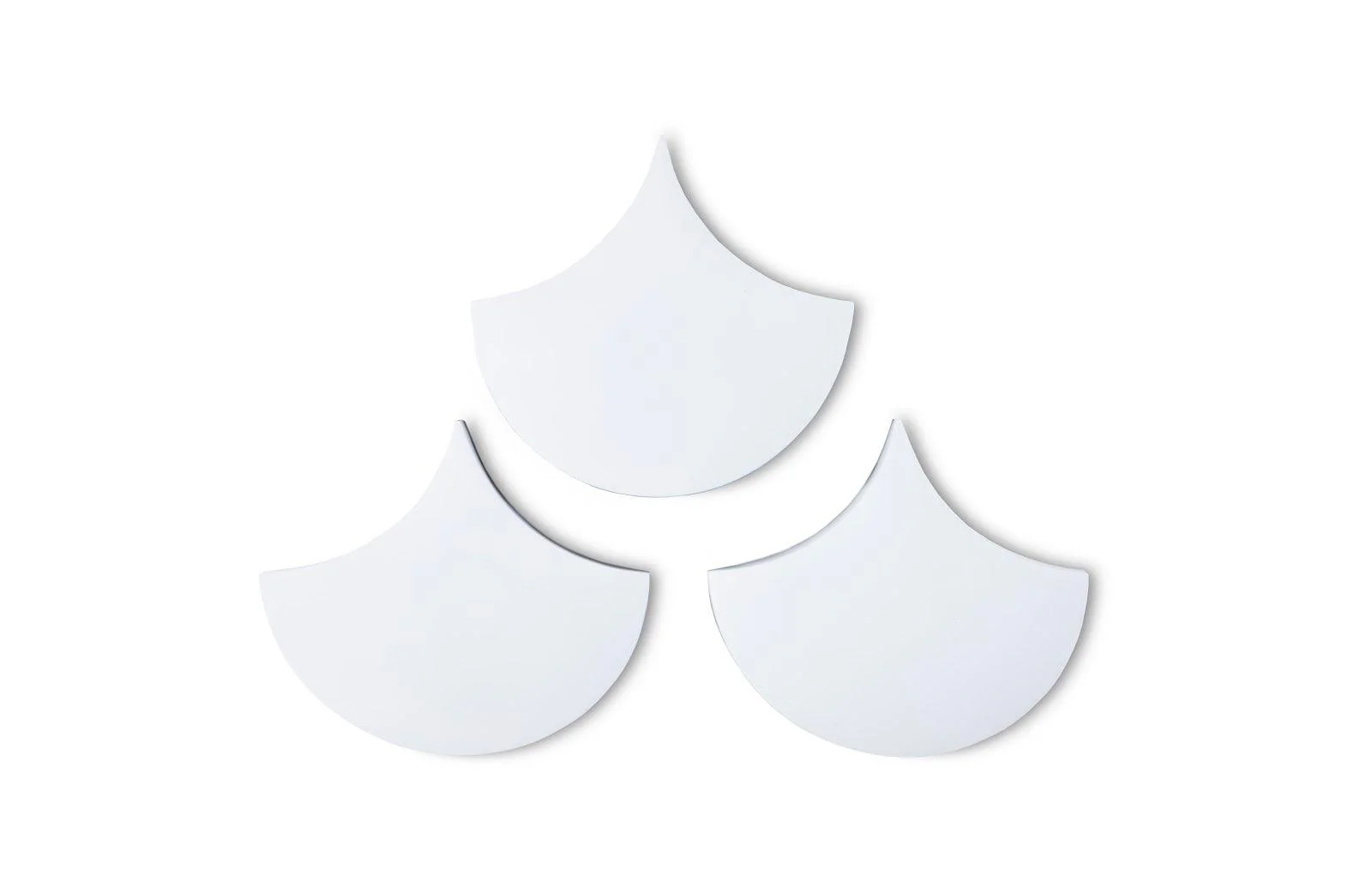 Scales Wall Tiles, Glossy White, Set of 3 - Frankwebs