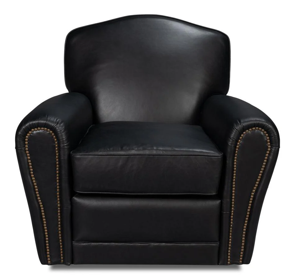 Elite French Club Swivel Chair - Black - Frankwebs