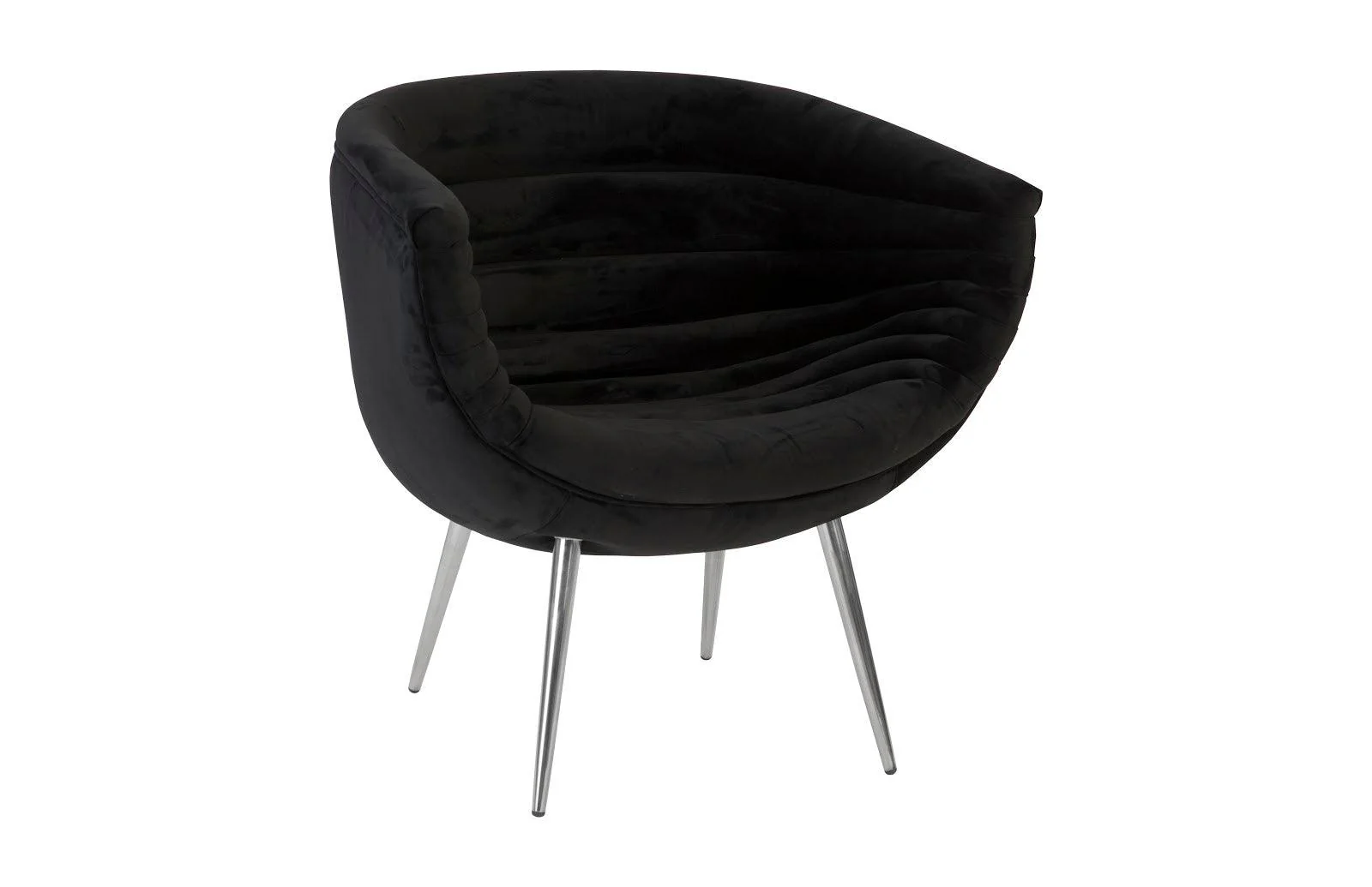 Nouveau Club Chair, Black, Stainless Steel Legs - Frankwebs