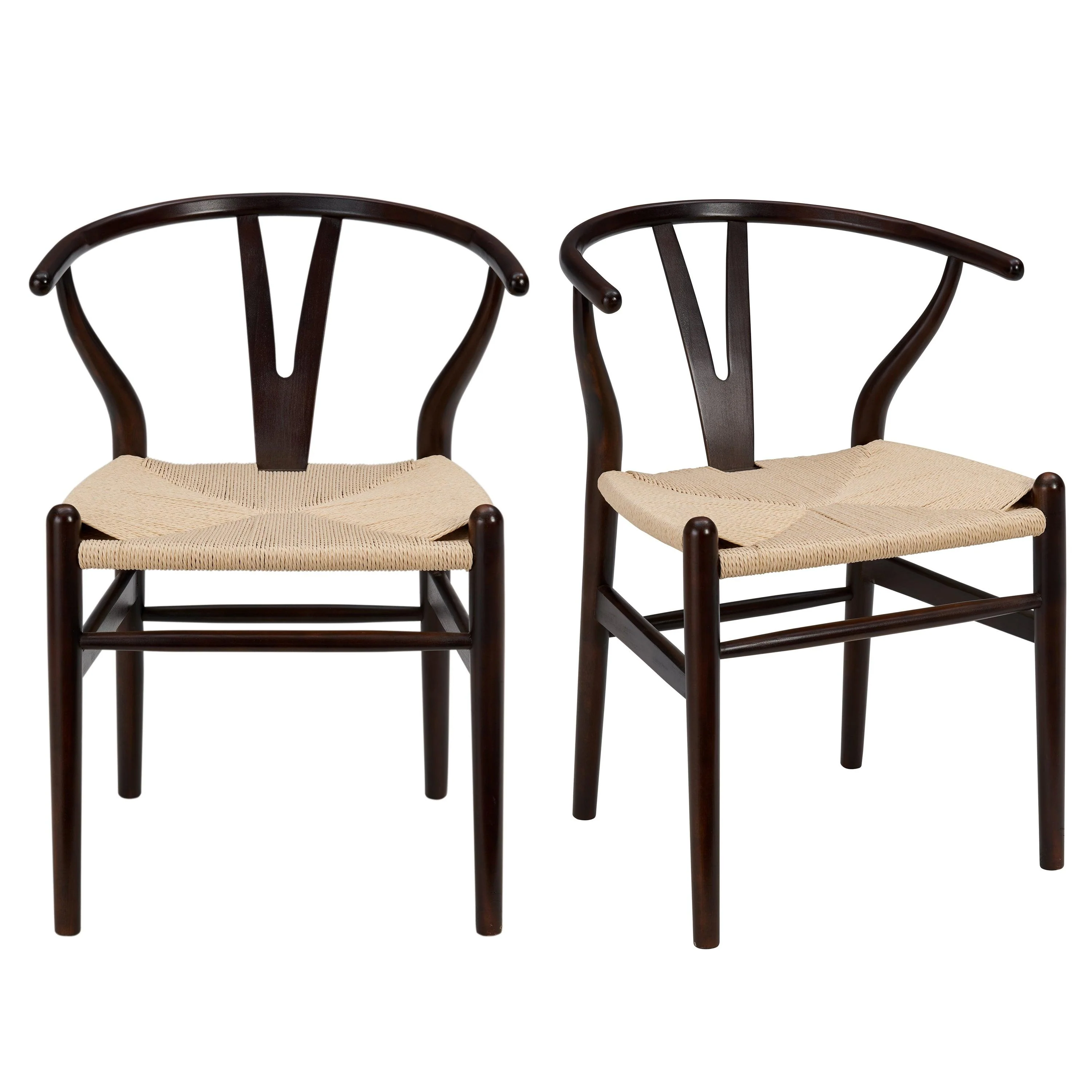 Evelina Side Chair with Stained Framed and Rush Seat - Set of 2 - Frankwebs