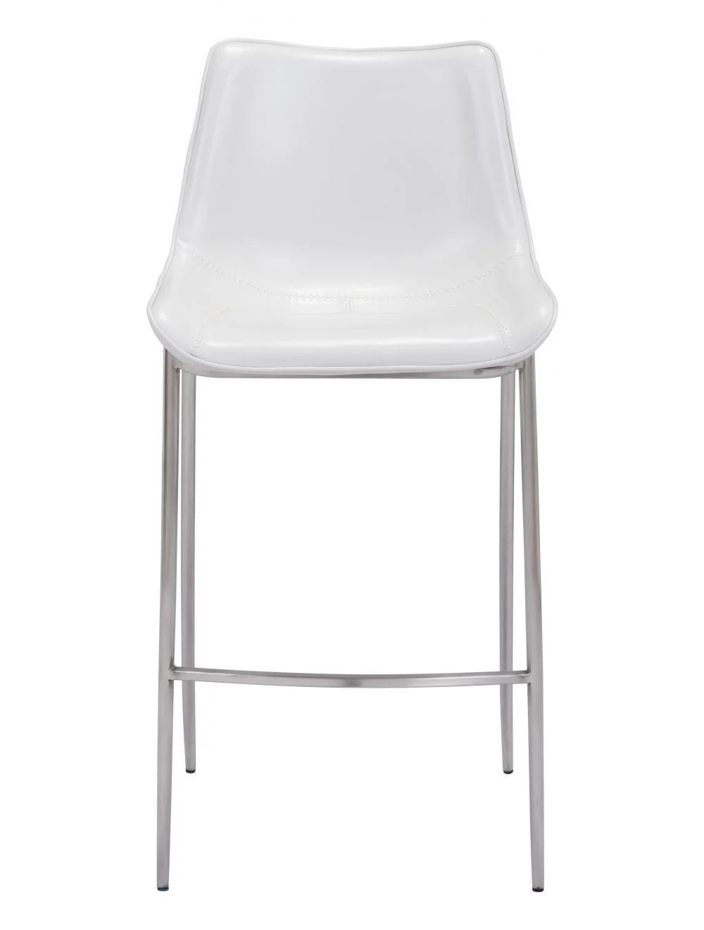 Magnus Bar Chair (Set of 2) White & Silver - Frankwebs