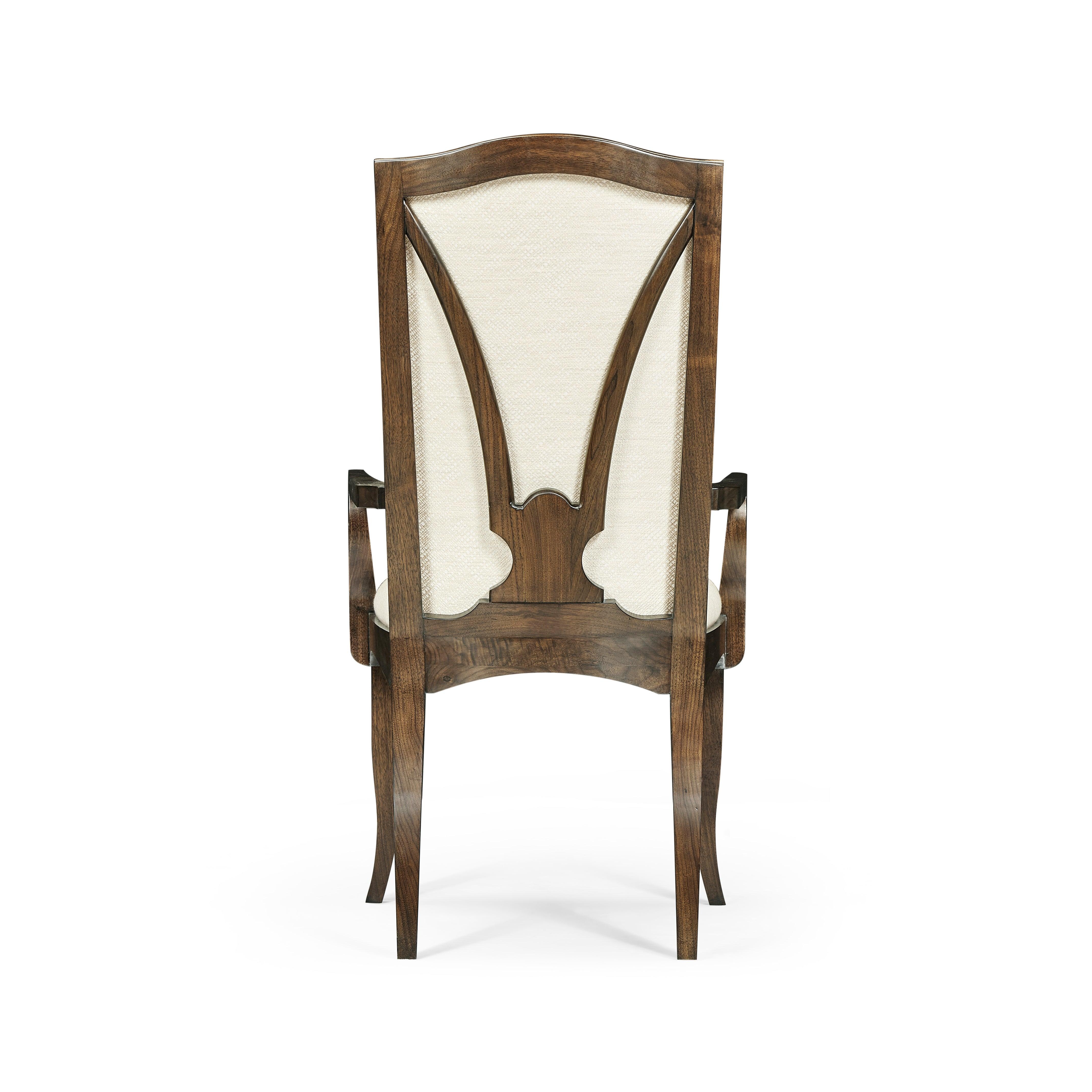 Berkley Walnut Dining Armchair, Upholstered in Skipper - Frankwebs