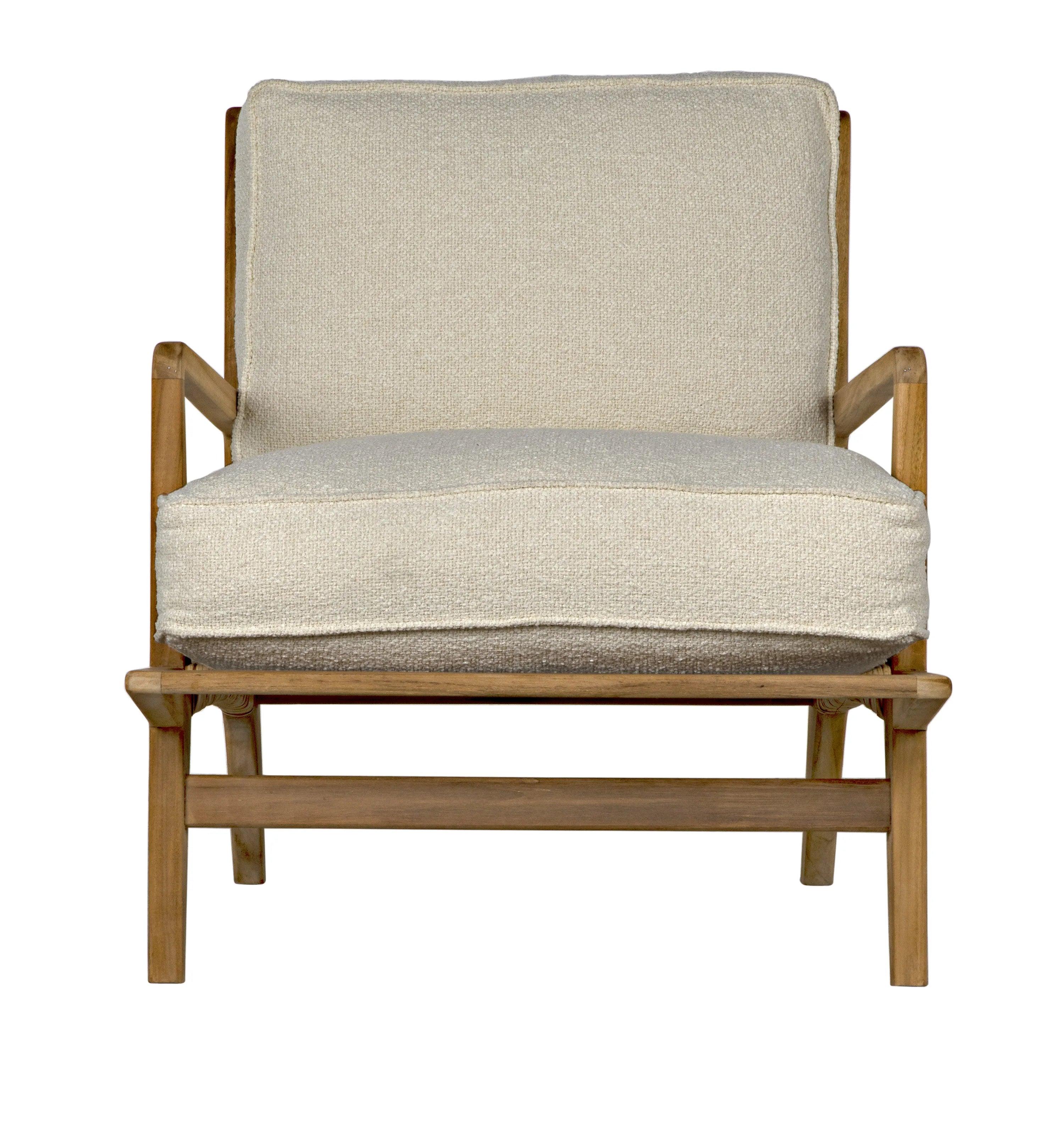 Allister Chair, White US Made Cushions - Frankwebs