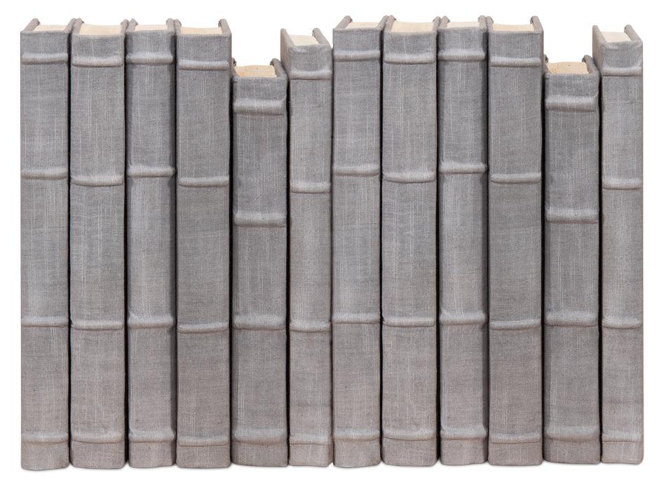 Heather Gray Linen Books - Set/12 - Frankwebs